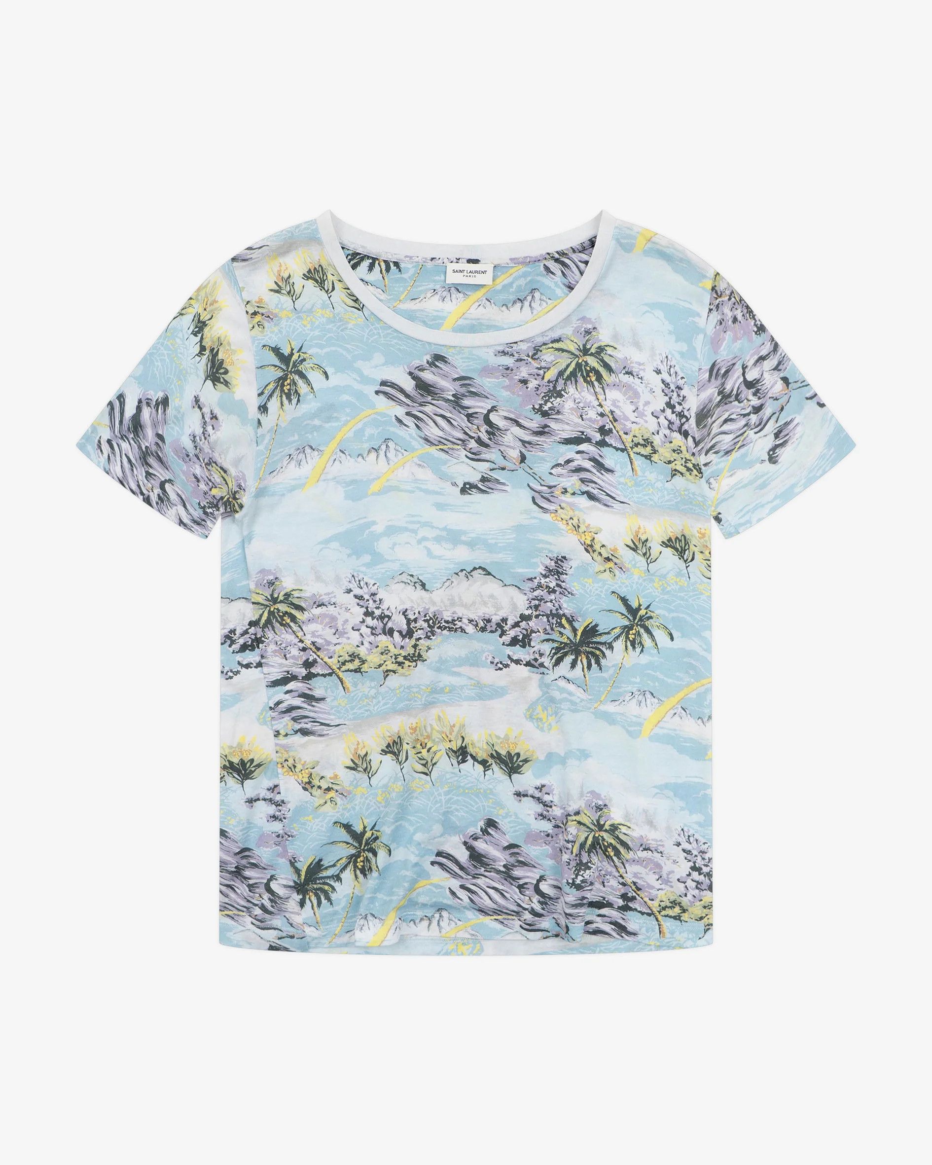 Saint Laurent Paris Blue Floral Hawaiian T-Shirt (SS16) Size US M / EU 48-50 / 2 - 1 Thumbnail