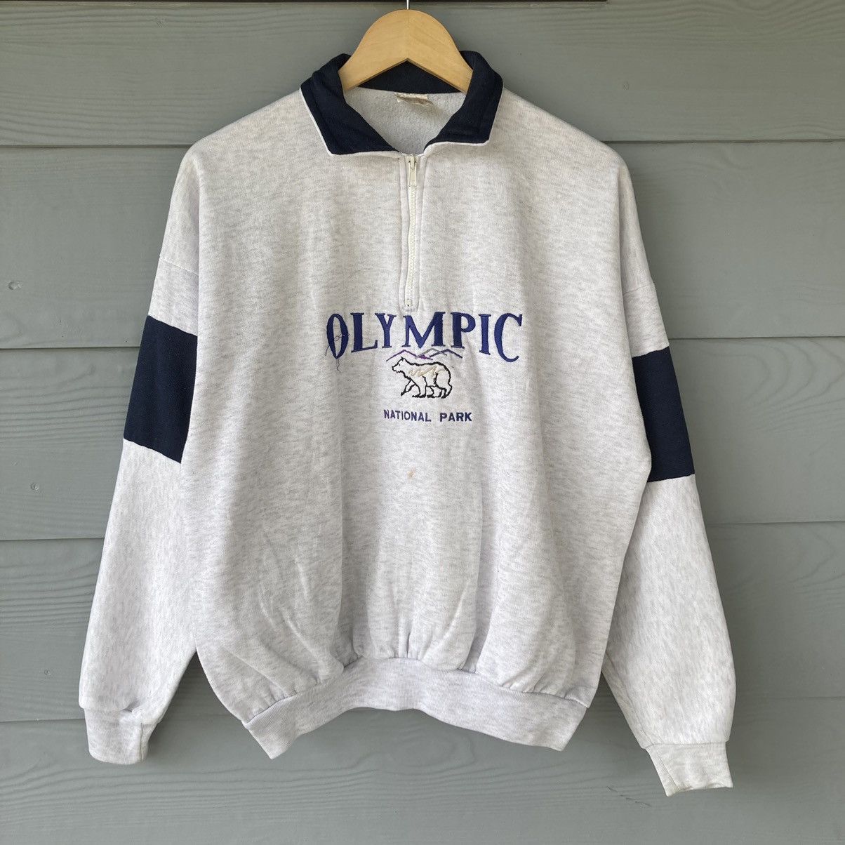 Vintage Vintage 90s Olympic National Park Sweatshirt Quater Zip Size US L / EU 52-54 / 3 - 1 Thumbnail
