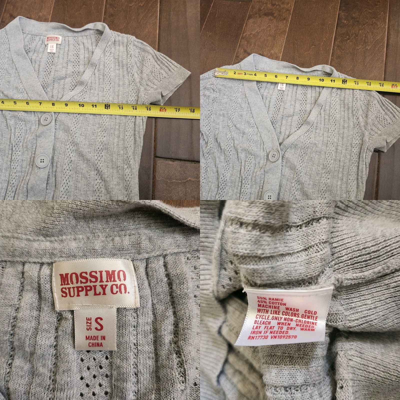 Mossimo Mossimo Supply Cardigan Women's Gray Button Up Pocket Knit Sweater - Size S Size S / US 4 / IT 40 - 8 Thumbnail