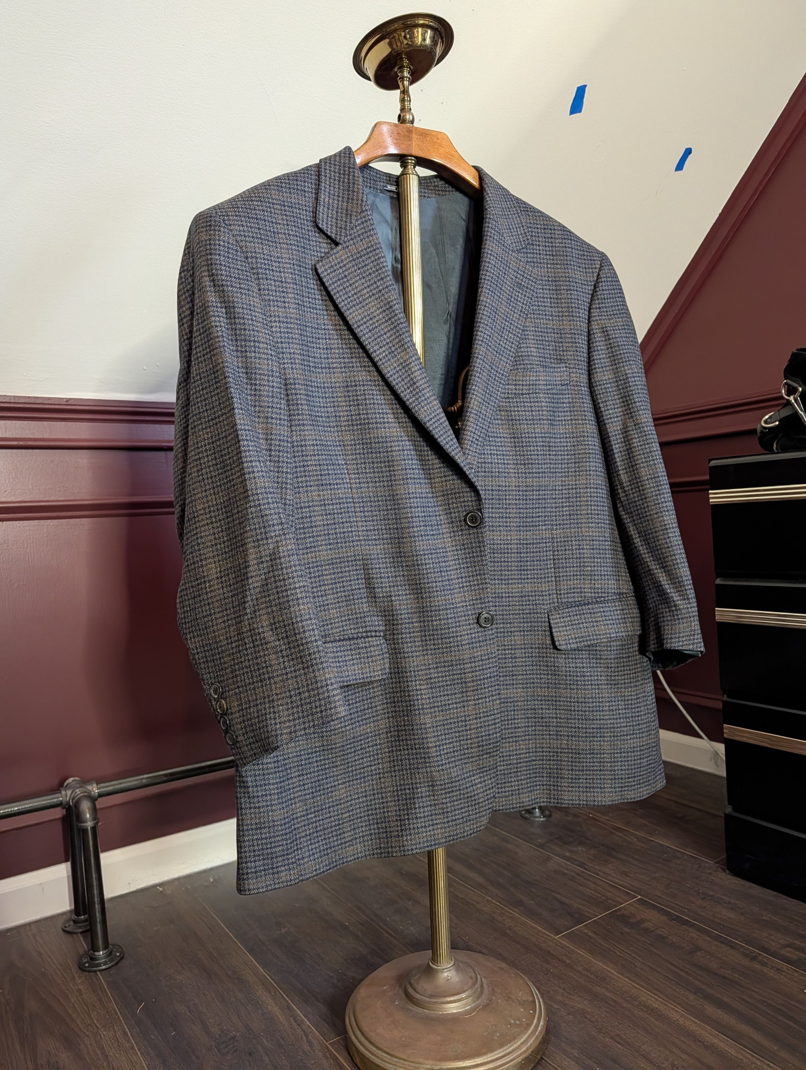 Tallia Tallia di Delfino wool & cashmere Italian plaid knit jacket Size 46S - 12 Thumbnail