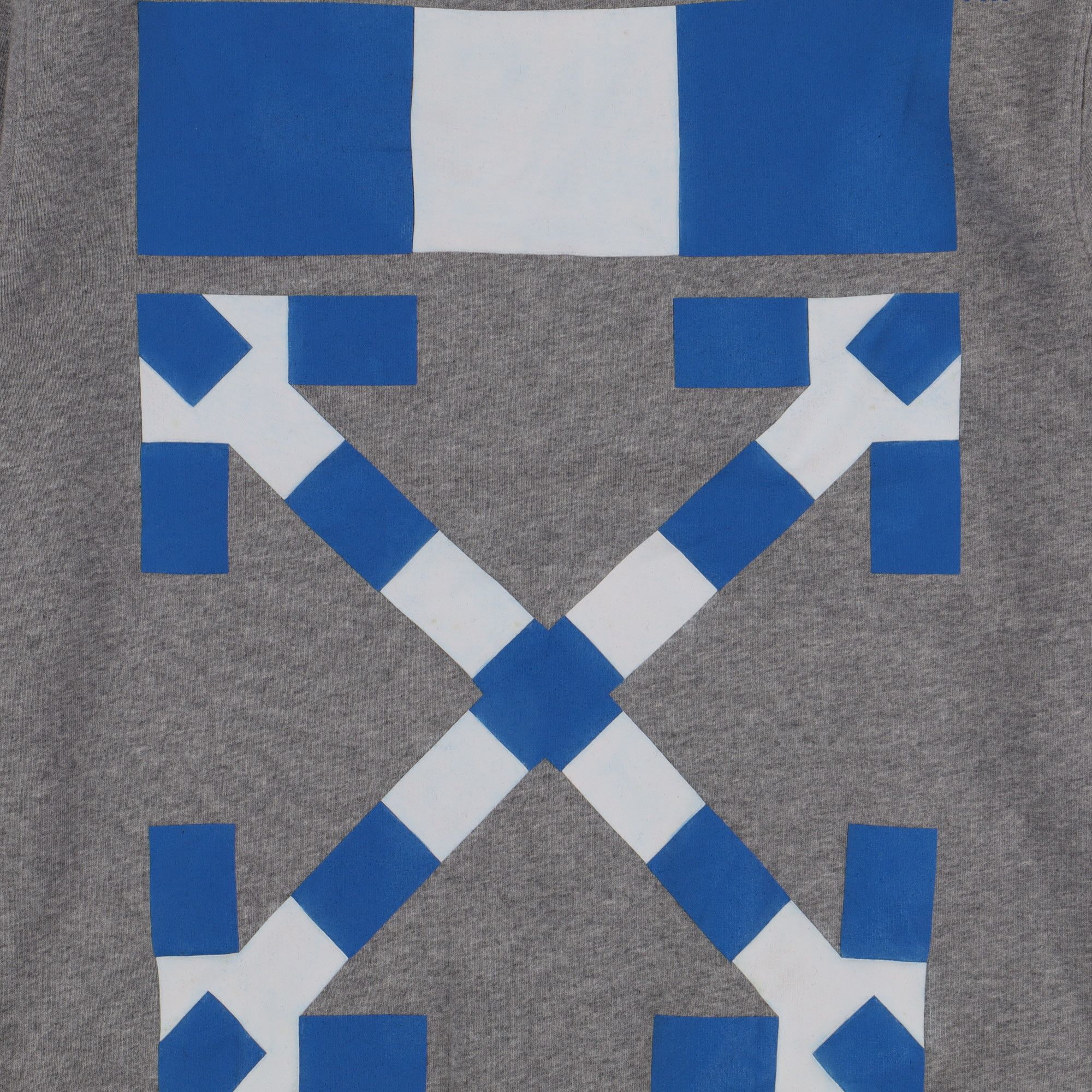 Off-White Grey Blue Checkered Arrows Logo Sweatshirt Size S / US 4 / IT 40 - 2 Thumbnail