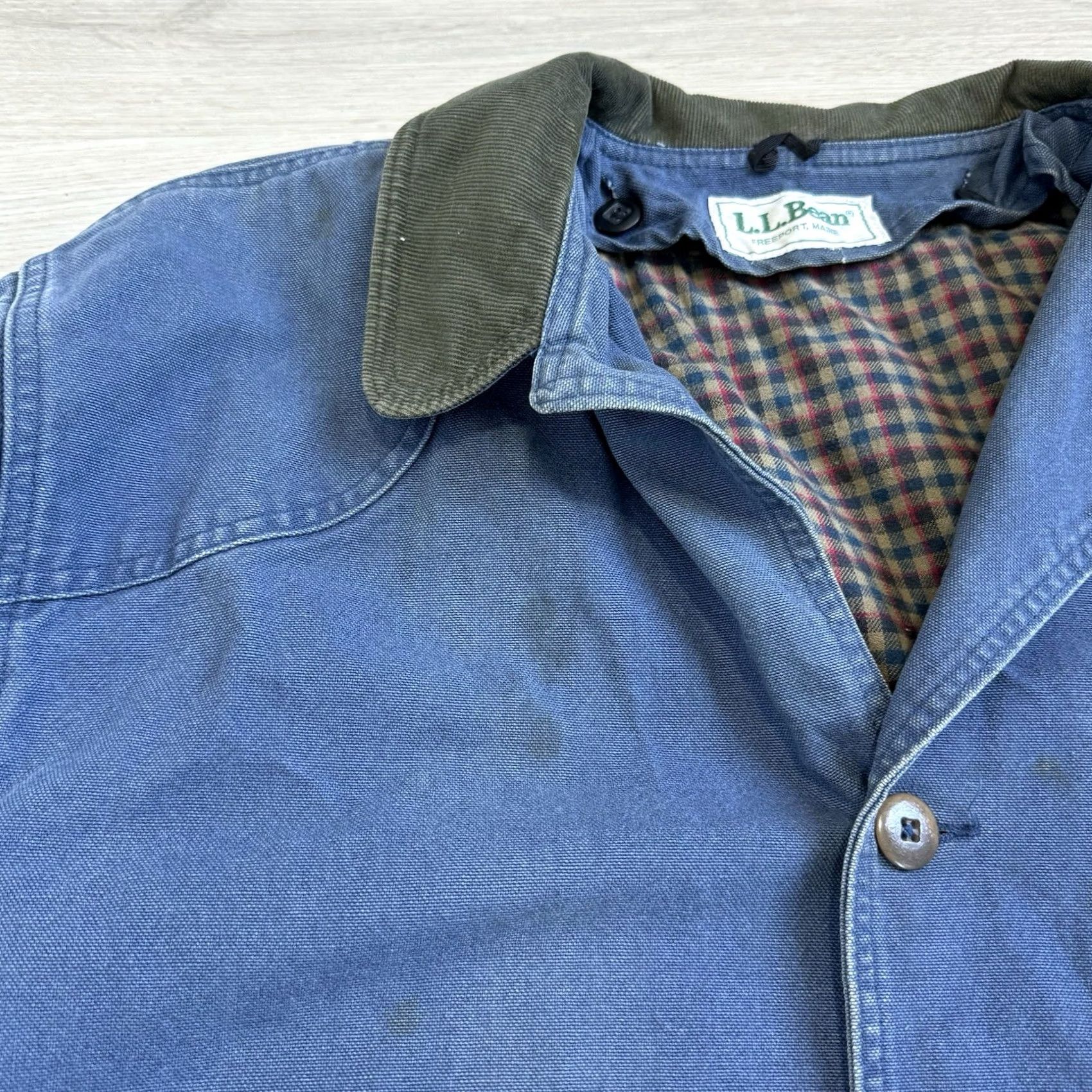 Vintage Vtg LL Bean Denim Jacket Barn Ranch Chore Coat Plaid Liner Corduroy Primaloft XL - Vintage Size US XL / EU 56 / 4 - 3 Thumbnail