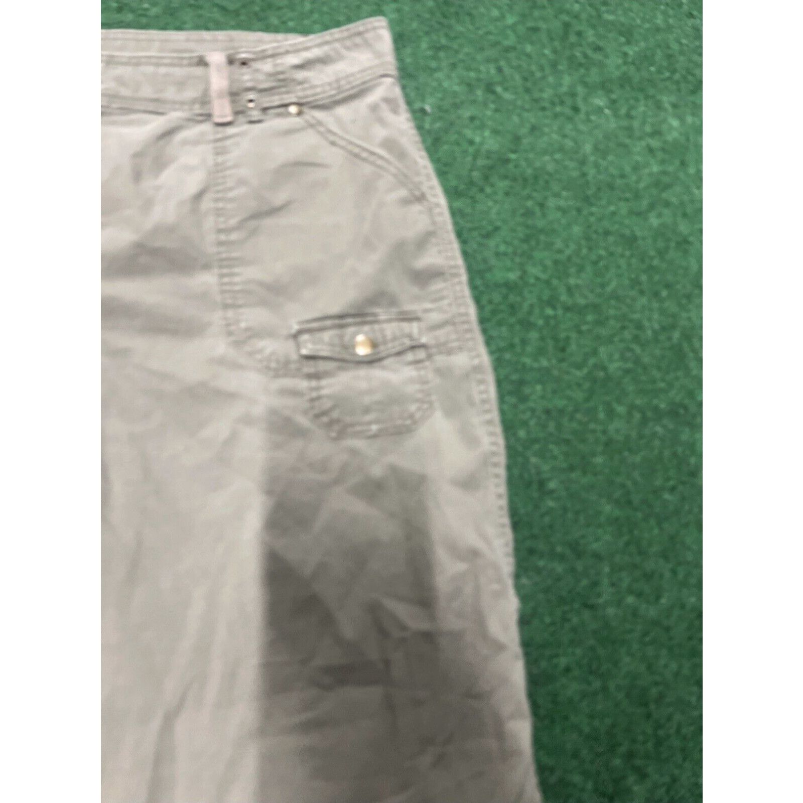 Vintage Y2K Cargo Capri Wide Leg Baggy Utility Pants Size 16 Military Olive 90s Size 38" / US 16 / IT 52 - 3 Thumbnail