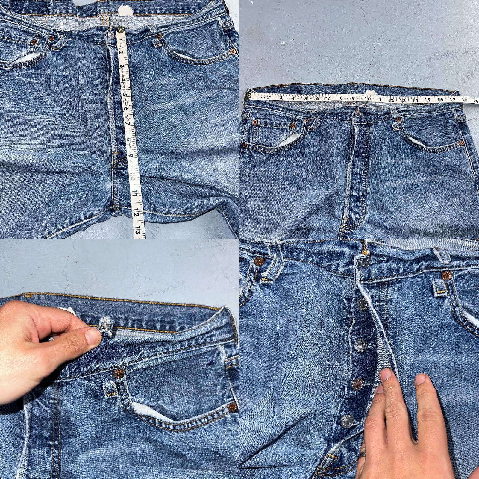 Levi's VINTAGE Levi's 501 Jeans Straight Denim Blue Light Wash 36x32 90s XX Regular Mens Size US 36 / EU 52 - 8 Thumbnail
