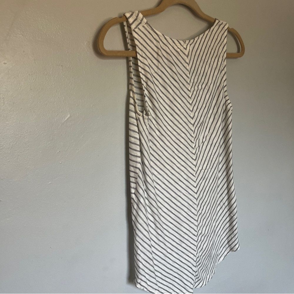 Anthropologie Anthropologie T.La Black White Stripe Tie Tank Top XSS Size XXS / US 00 / IT 34 - 5 Thumbnail