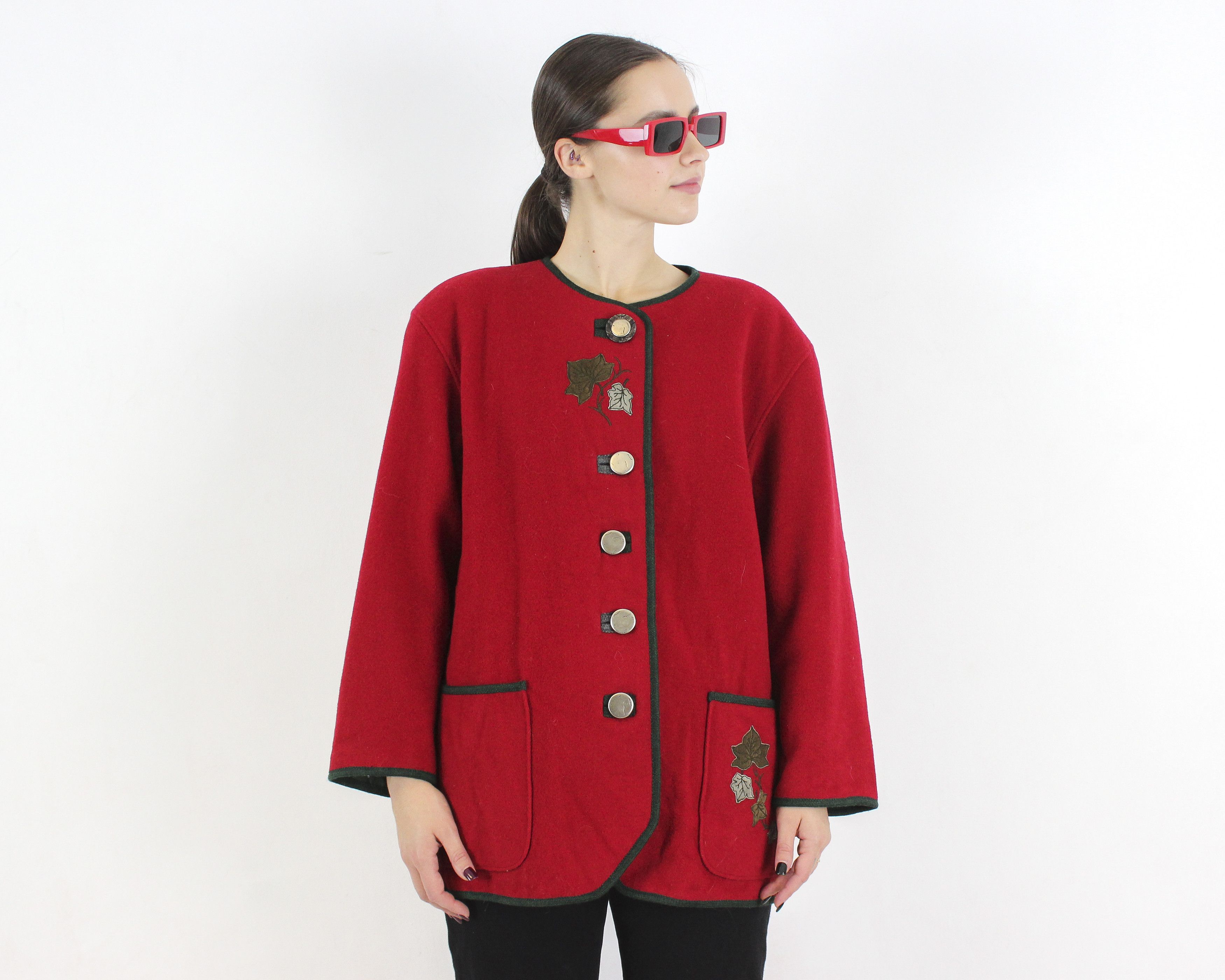 Vintage H Moser Trachten Women L EU 42 Cardigan Blazer Jumper Jacket Size L / US 10 / IT 46 - 1 Thumbnail