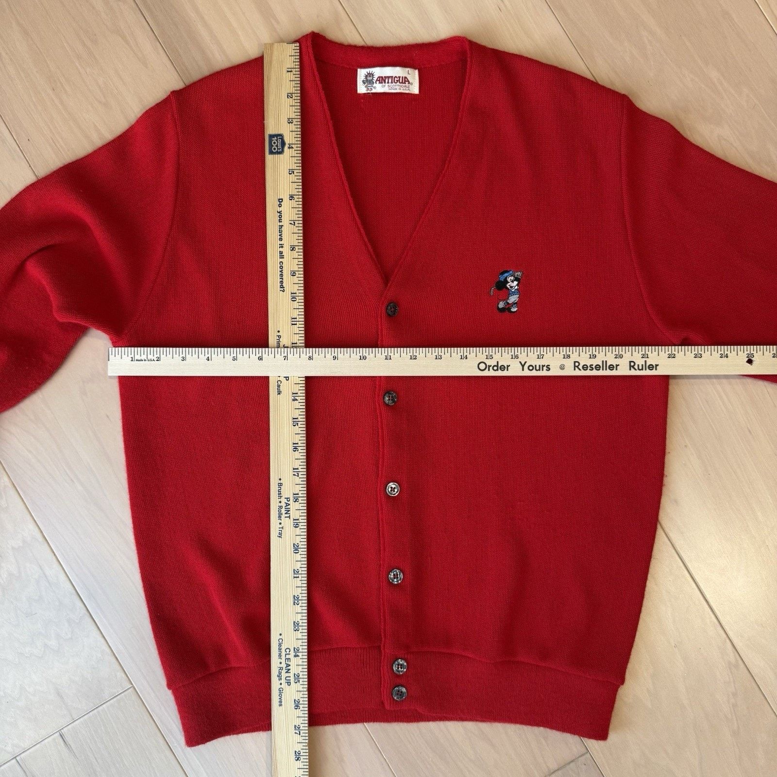 Disney Vintage Disney Mickey Mouse Cardigan L Red Acrylic Sweater Size US L / EU 52-54 / 3 - 3 Thumbnail