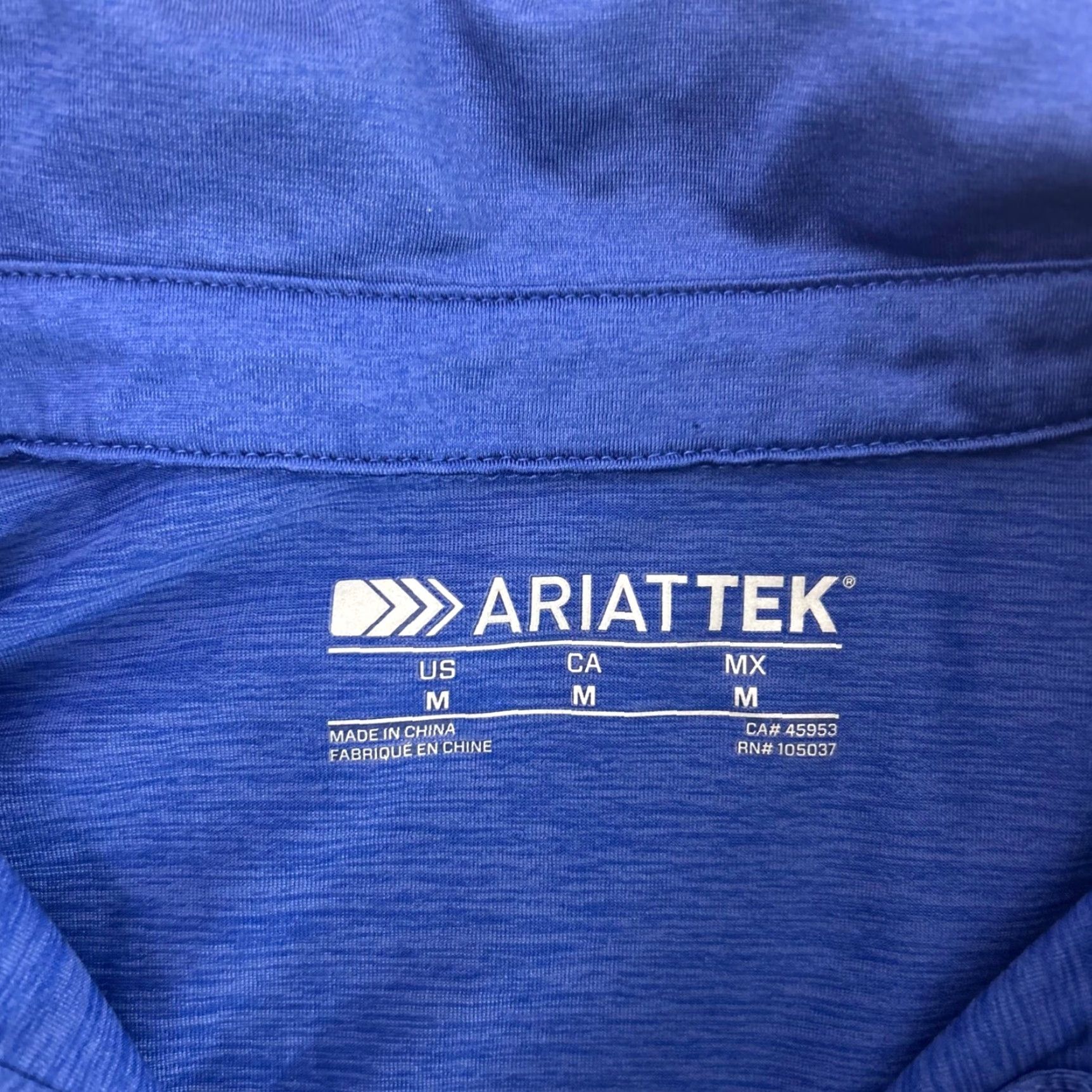Ariat AriatTEK Charger 2.0 Polo Shirt Mens M Blue Short Sleeve Shirt Performance Polo 10039414 Size US M / EU 48-50 / 2 - 3 Thumbnail