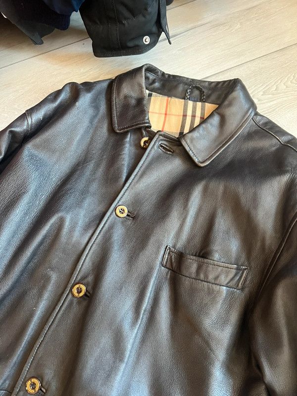 Burberry × Vintage leather coat Burberrys 54 L brown Size US L / EU 52-54 / 3 - 3 Thumbnail