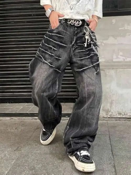 Jean GOTHIC Opium Y2K washed jeans pants Size US 36 / EU 52 - 3 Thumbnail