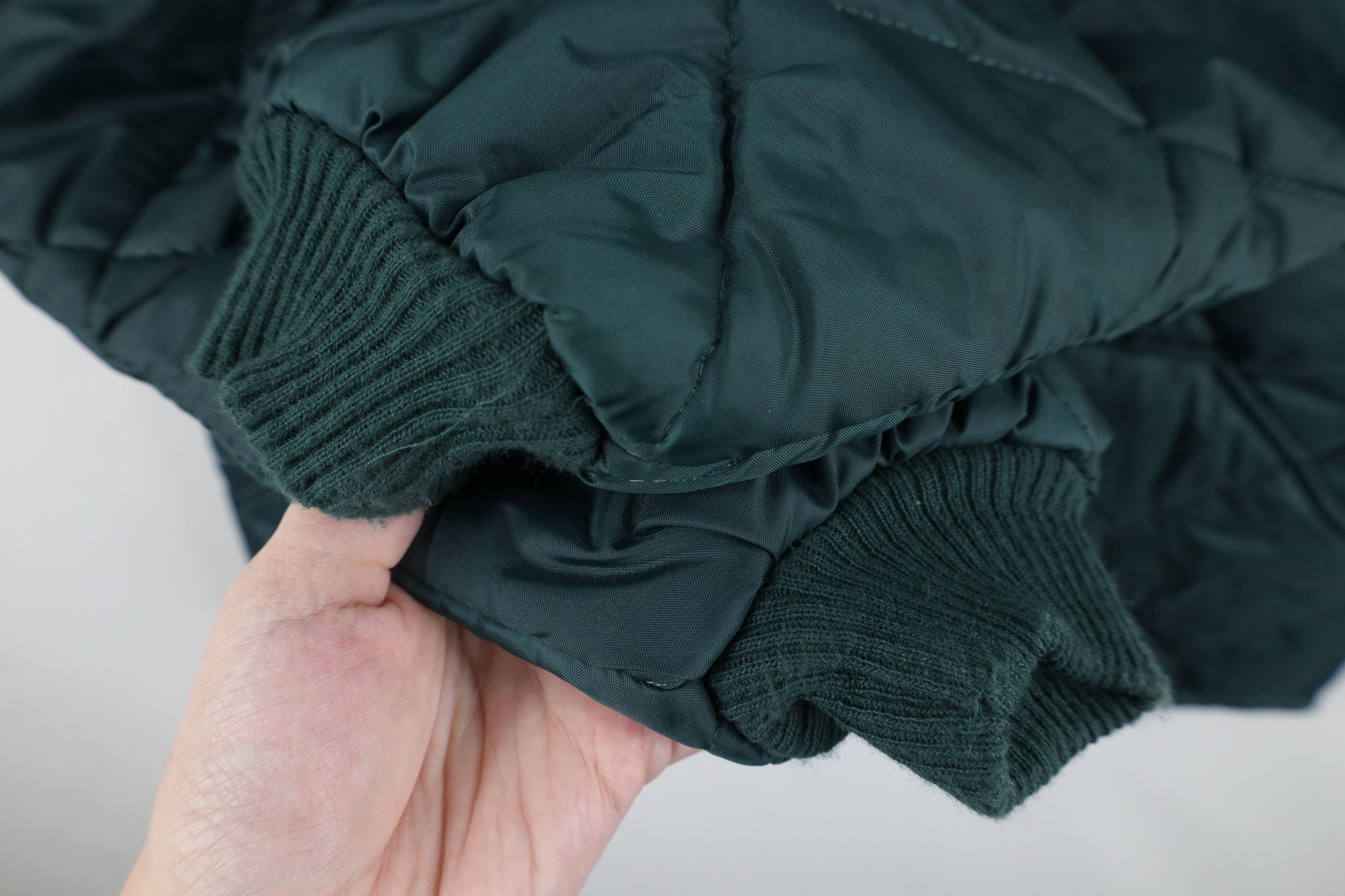 Vintage Vintage 90s Streetwear Blank Quilted Full Zip Jacket Green Size US L / EU 52-54 / 3 - 6 Thumbnail