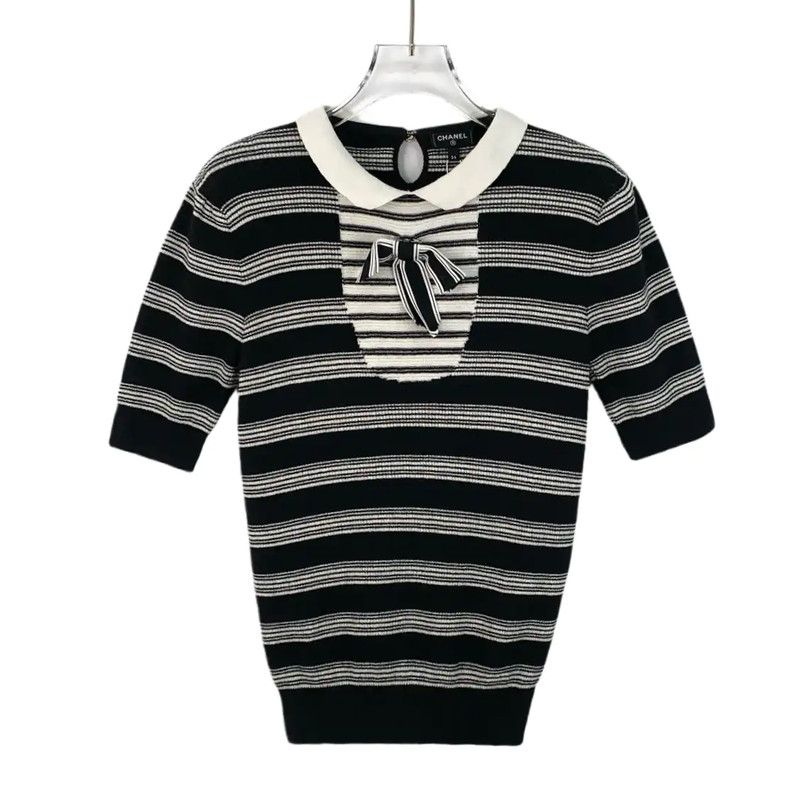 Chanel Chanel Striped Nylon T-Shirt with Bow 0089 Size XXS / US 00 / IT 34 - 1 Thumbnail