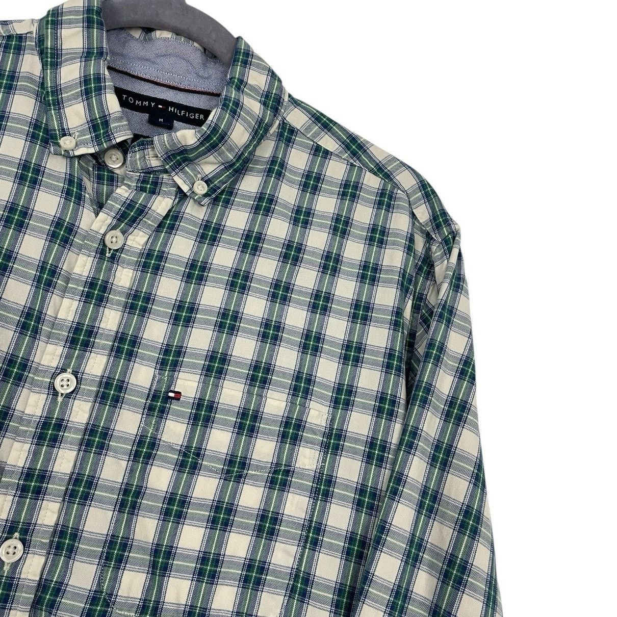 Tommy Hilfiger Tommy Hilfiger Mens Green & Blue Plaid Button Down Shirt Size US M / EU 48-50 / 2 - 2 Thumbnail