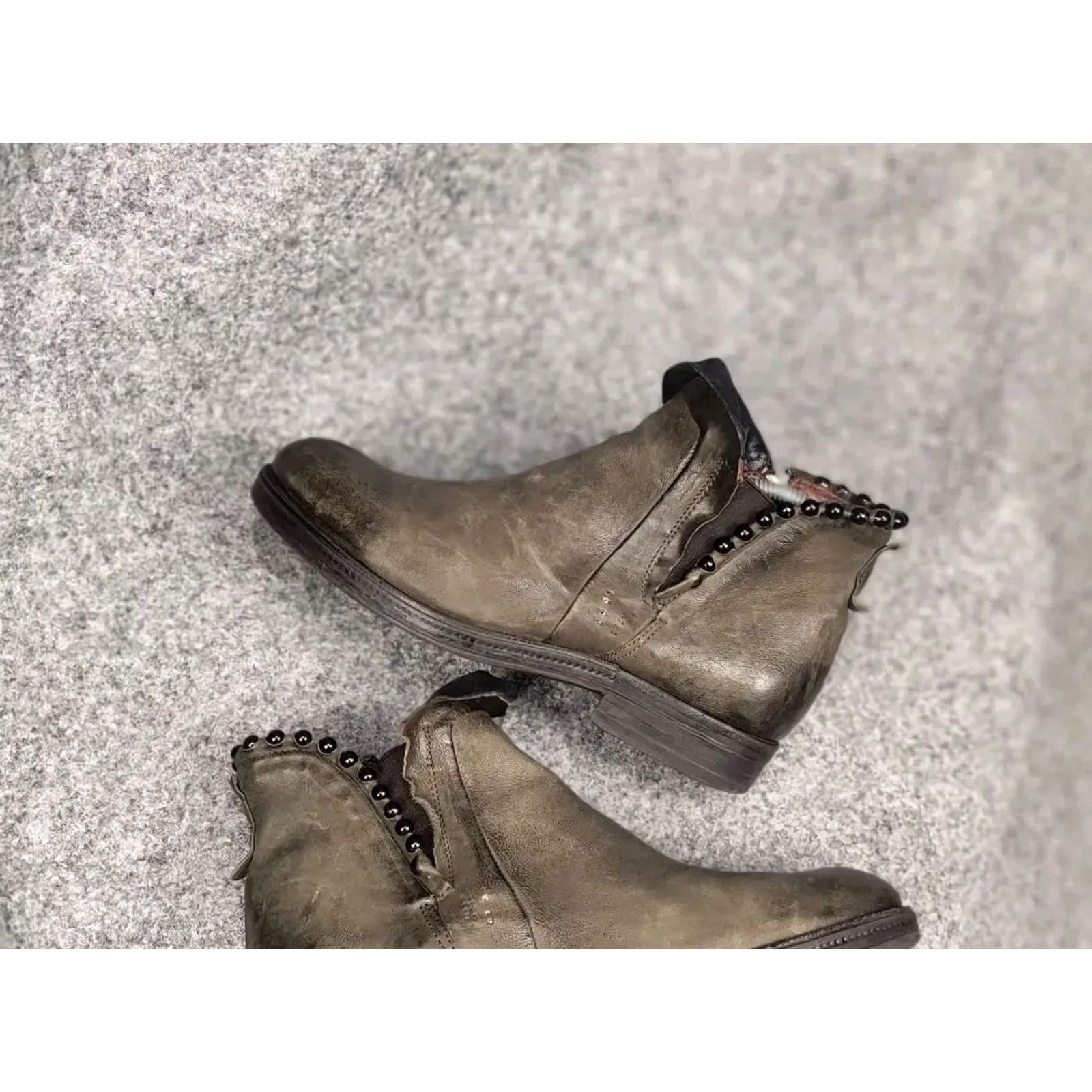 A.S.98 A.S.98 Airstep Design Swamp green color Ankle Zip Leather Boots Mens Size US 7 / EU 40 - 3 Thumbnail
