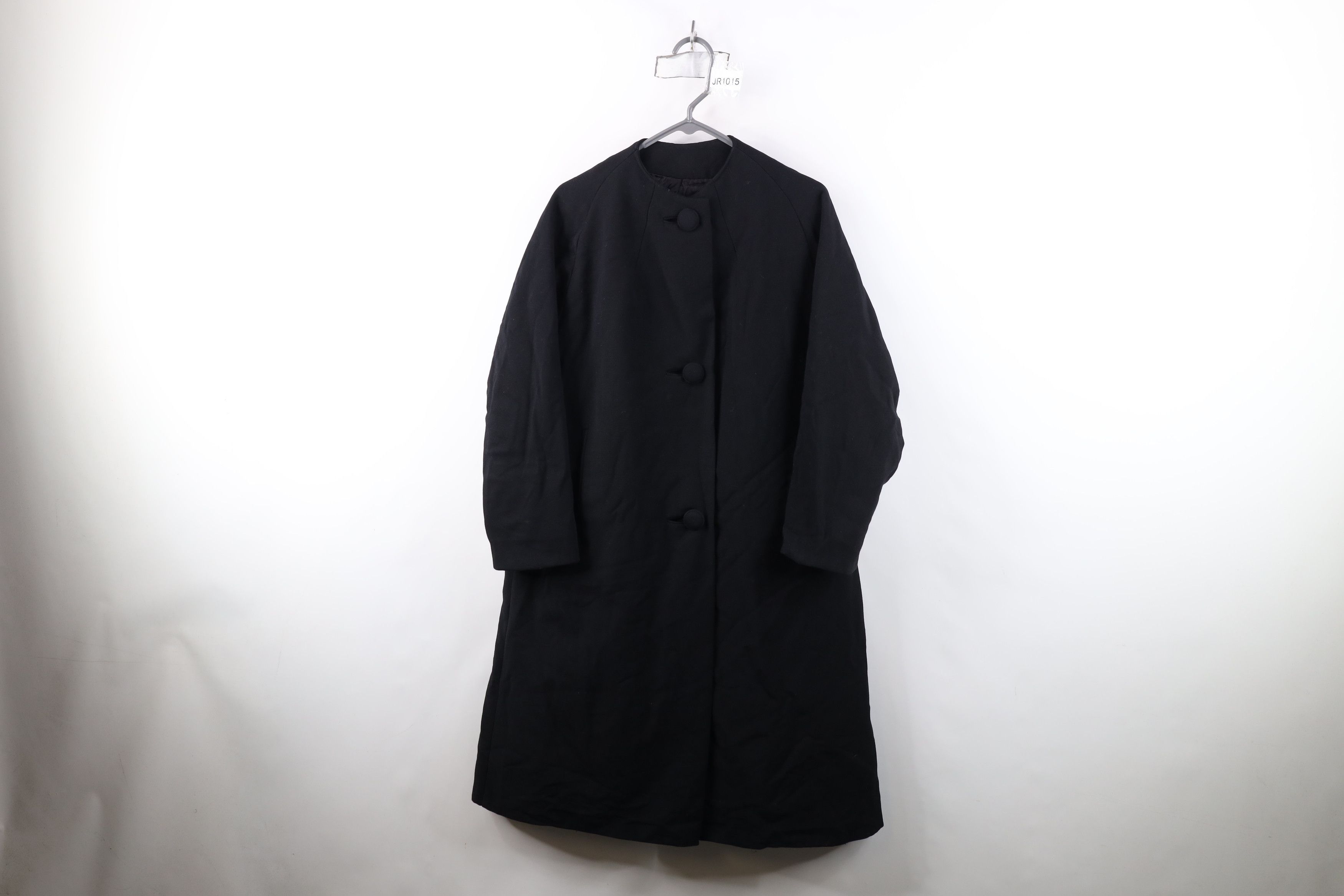 Vintage Vintage 50s Rockabilly Gabardine Wool Coat Jacket Black USA Size L / US 10 / IT 46 - 1 Thumbnail