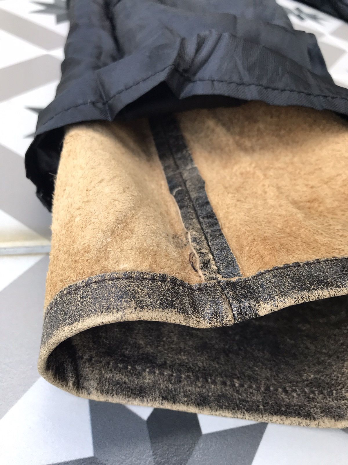 Genuine Leather DUAL ( JAPAN ) FADED COWHIDES LEATHER JEANS Size US 31 - 11 Thumbnail