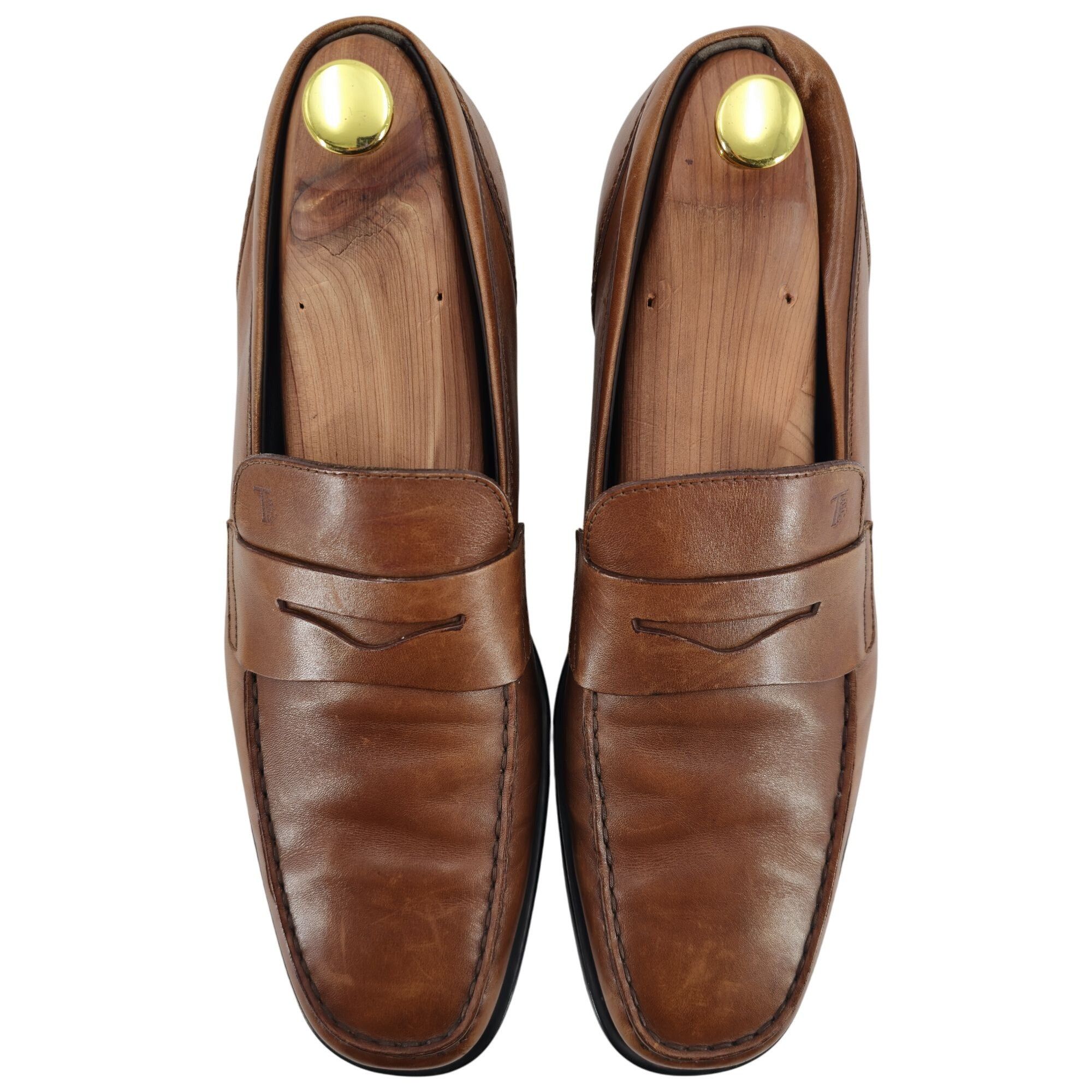 Tod's Tods Italy Mens 9.5 Light Brown Leather Dress Casual Shoes Size US 9.5 / EU 42-43 - 10 Thumbnail