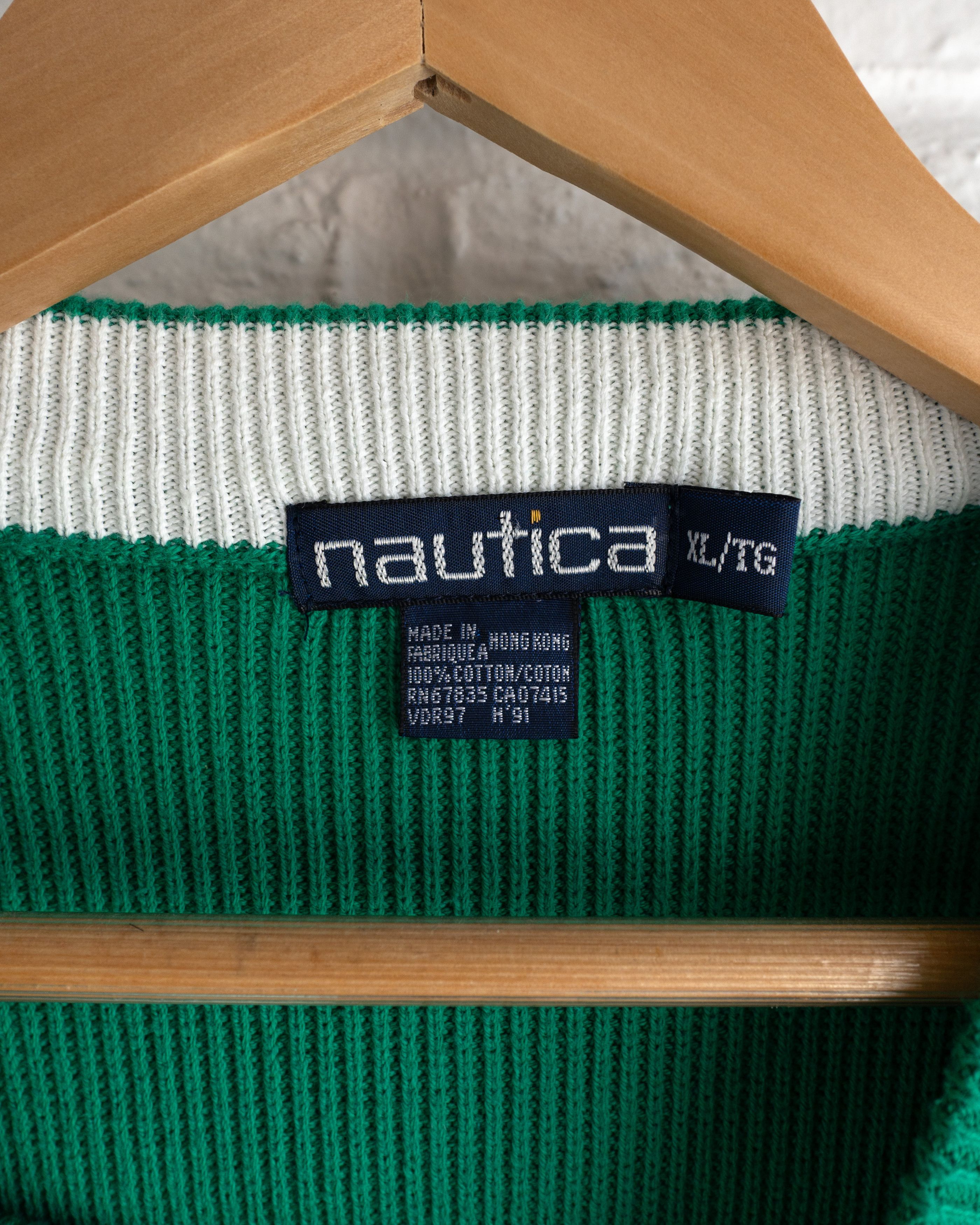 Nautica Vintage Nautica Grid Pattern Knit Crewneck Sweater Green Size US L / EU 52-54 / 3 - 2 Thumbnail