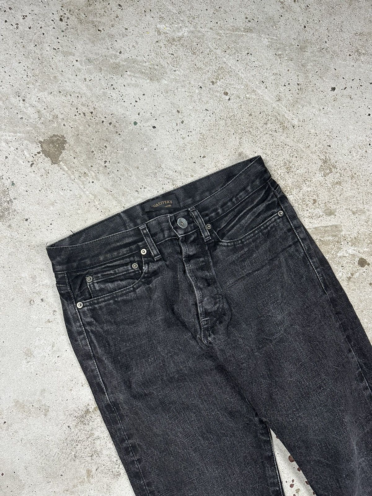 Schaeffers Garment Hotel Schaeffer’s Garment Hotel Black Washed Selvedge Denim Pants Size US 30 / EU 46 - 8 Thumbnail