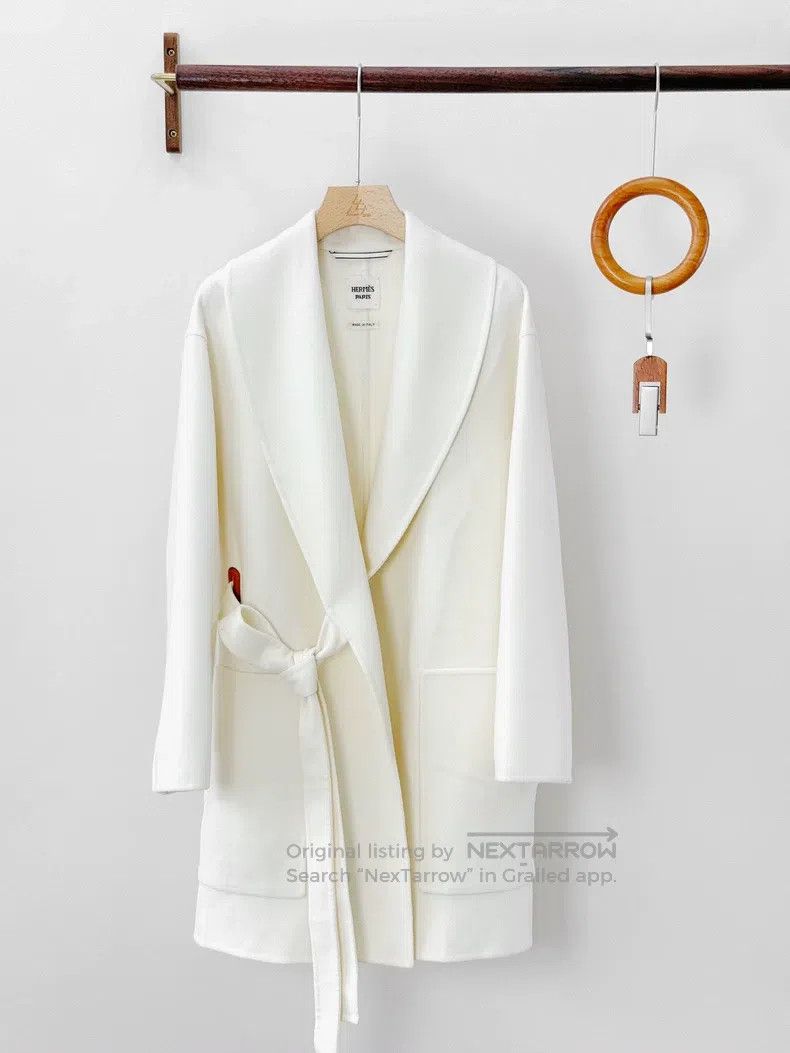 Hermes Hermes Autumn/Winter Beige Cashmere Wool Coat Size XS / US 0-2 / IT 36-38 - 2 Thumbnail