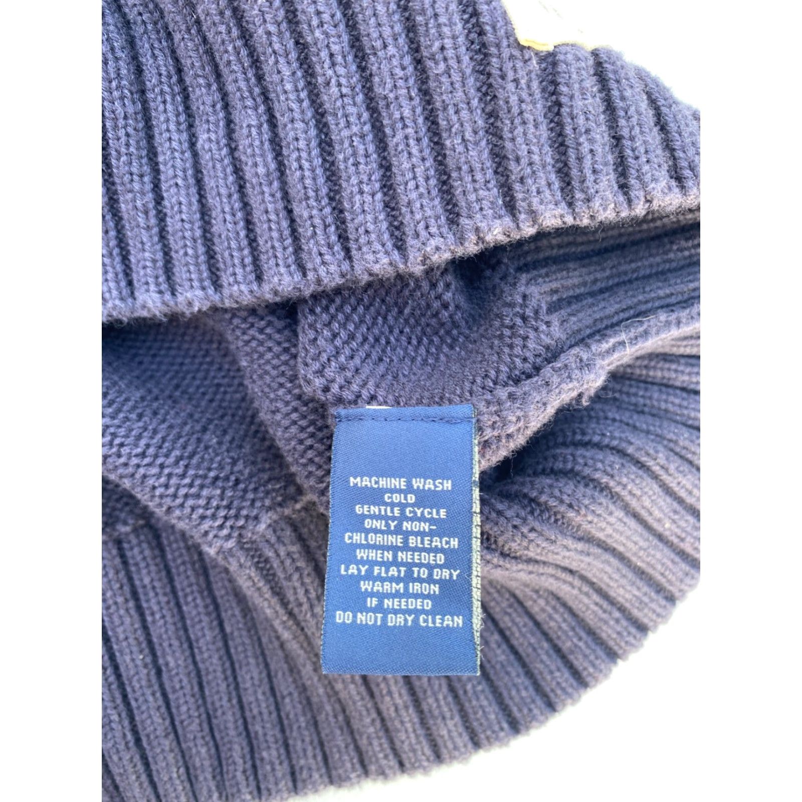 Polo Ralph Lauren Polo Jeans Ralph Lauren Men's Vintage Mock Neck Sweater Knit 90s Size M Navy Cotton Pullover Size US M / EU 48-50 / 2 - 7 Thumbnail