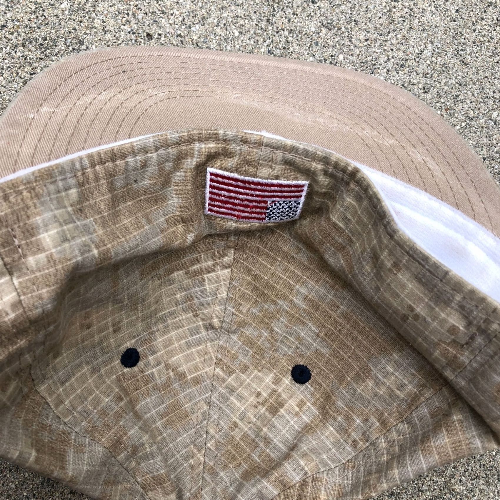 Logo 7 VINTAGE The Game PRO C Logo USA Flag Fitted Hat Mens LG Camo Cap Baseball Cap beige L Size ONE SIZE - 4 Thumbnail