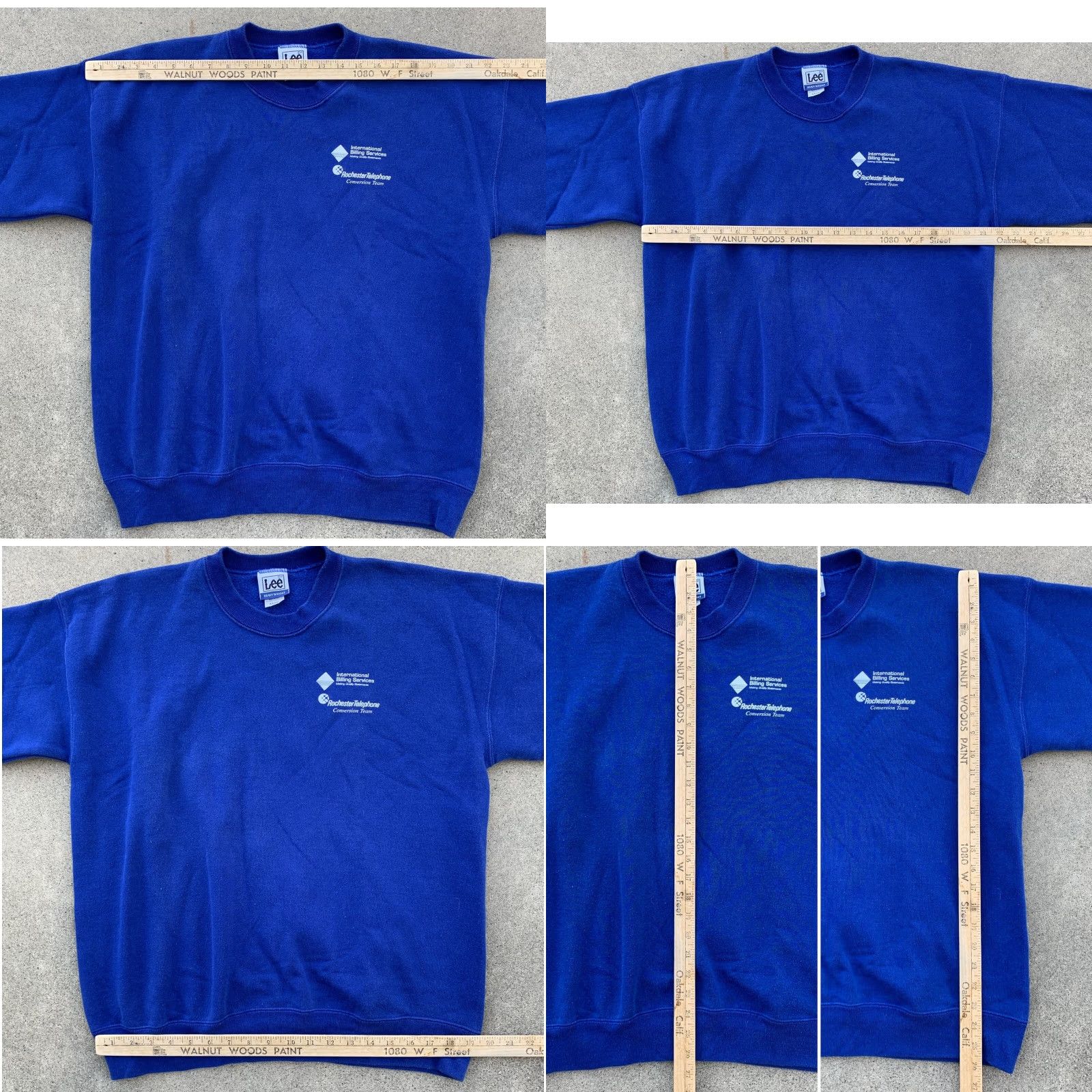 Lee VINTAGE Lee Sweatshirt Crew Neck Long Sleeve Pullover Blue XL Men Graphic Print Rochester Telephone International Billing Services Size US XL / EU 56 / 4 - 8 Thumbnail
