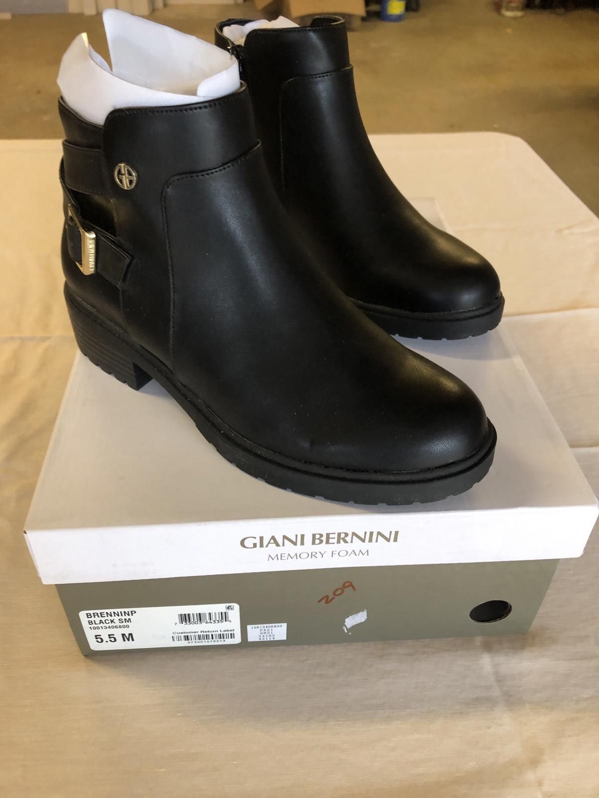 Designer Giani Bernini Black Ankle Booties with Memory Foam Size US 5.5 / IT 35.5 - 4 Thumbnail