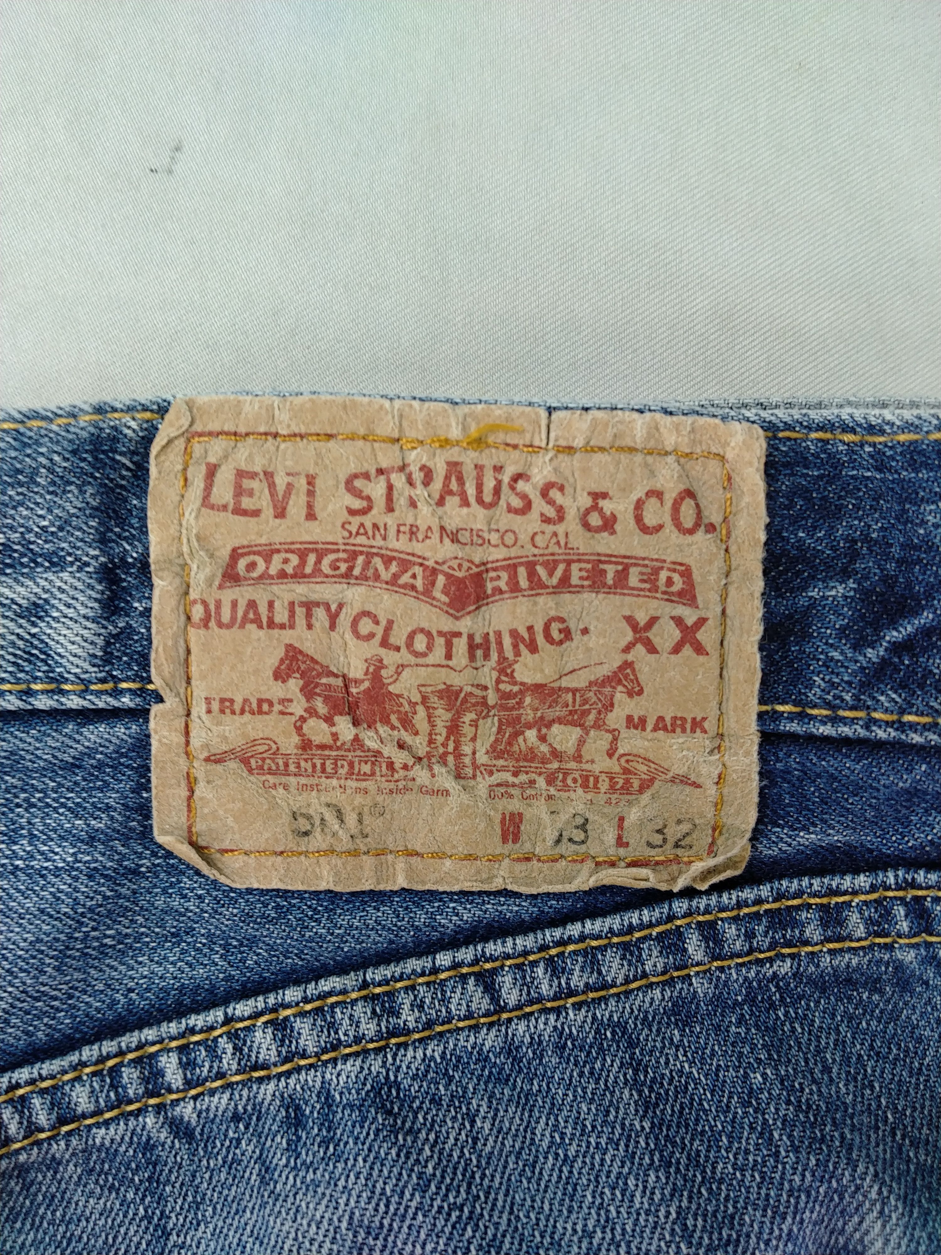 Japanese Brand Vintage Levi's 501 Distressed Denim 33x31.5 -JN135 Size US 33 - 15 Thumbnail