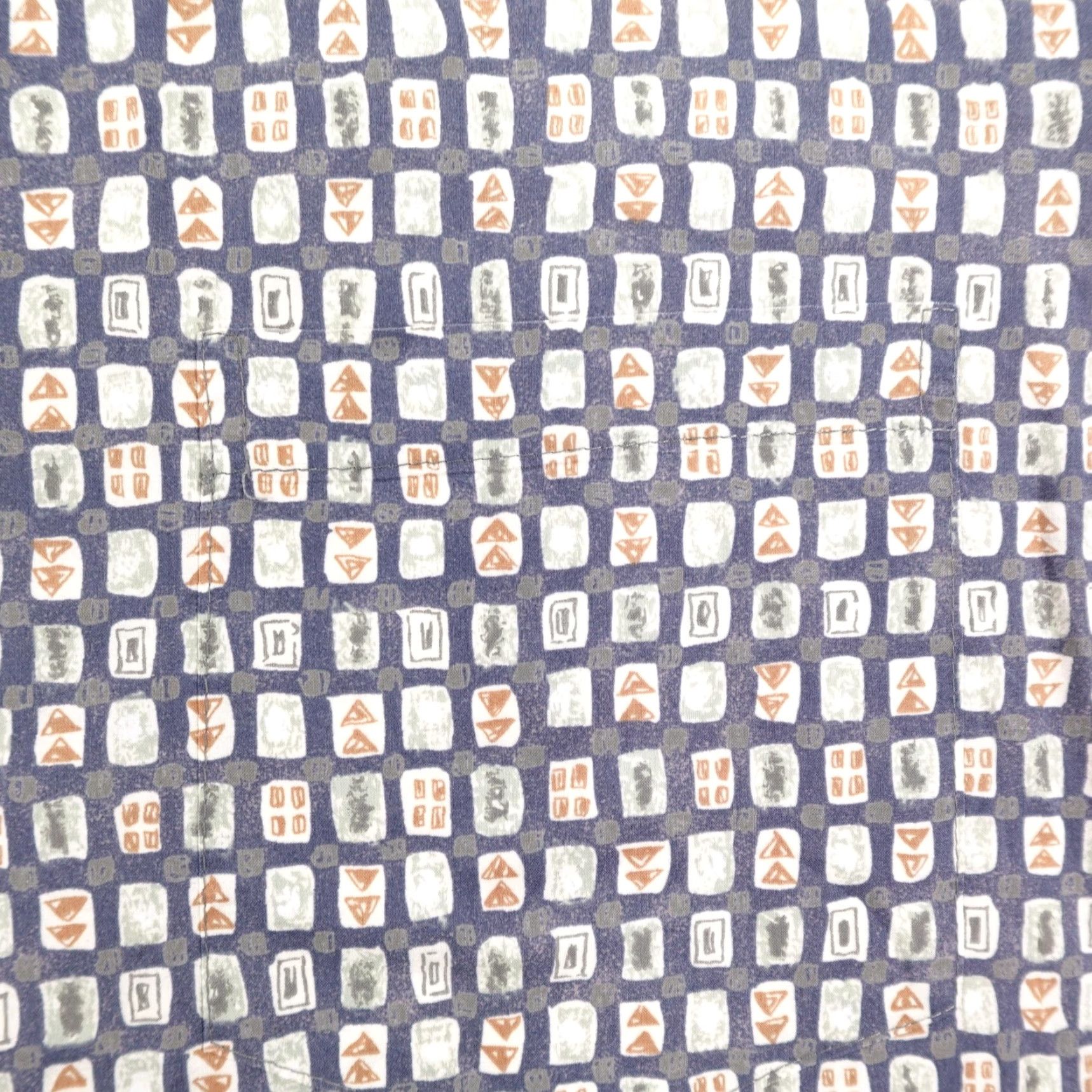 Tori Richard Tori Richard Shirt Mens Large Button-Up Geometric Hawaiian Aloha Beach Camp Short Sleeve Blue Beige Size US L / EU 52-54 / 3 - 3 Thumbnail