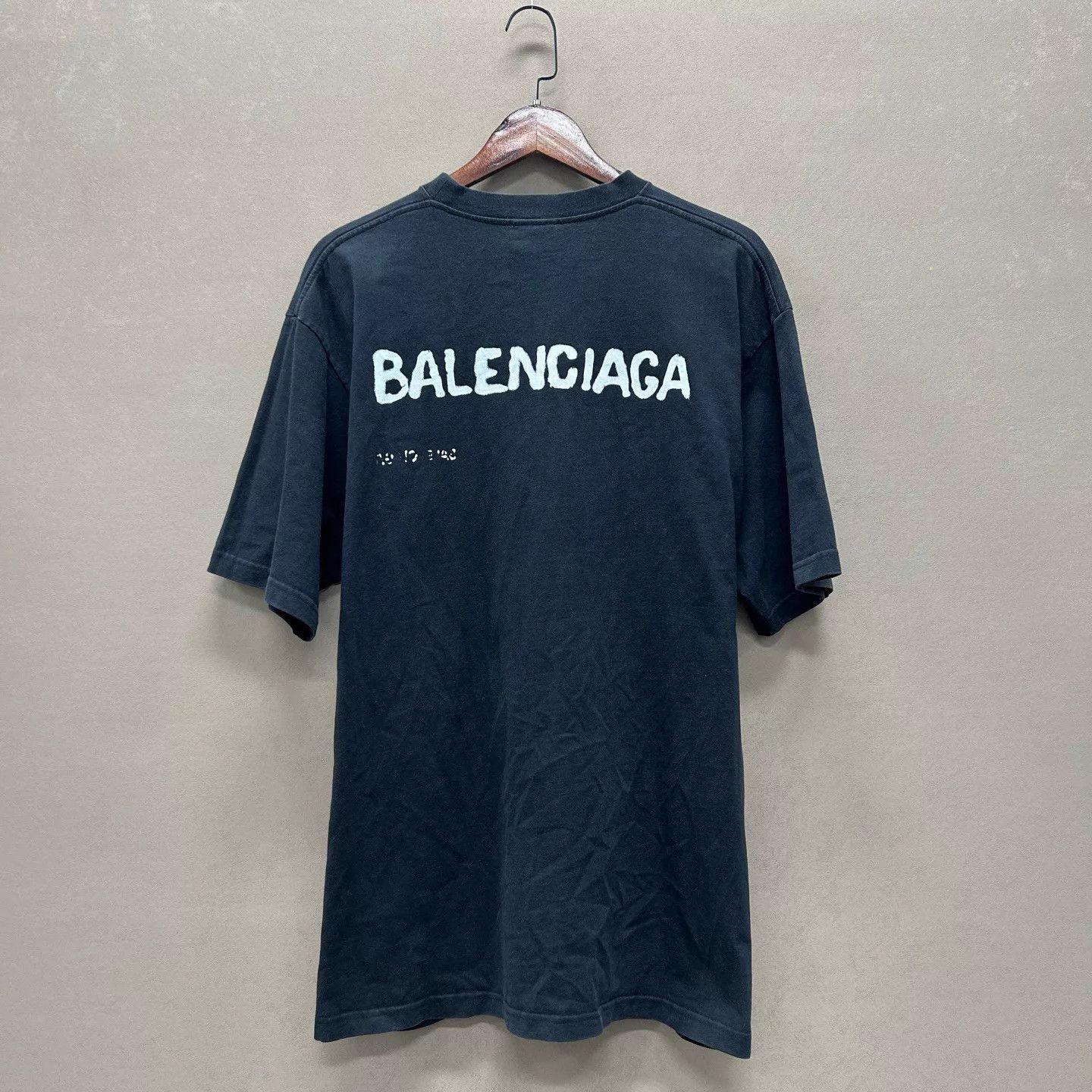 Balenciaga Balenciaga Black Graffiti Print Short Tee XS Size US XS / EU 42 / 0 - 2 Thumbnail