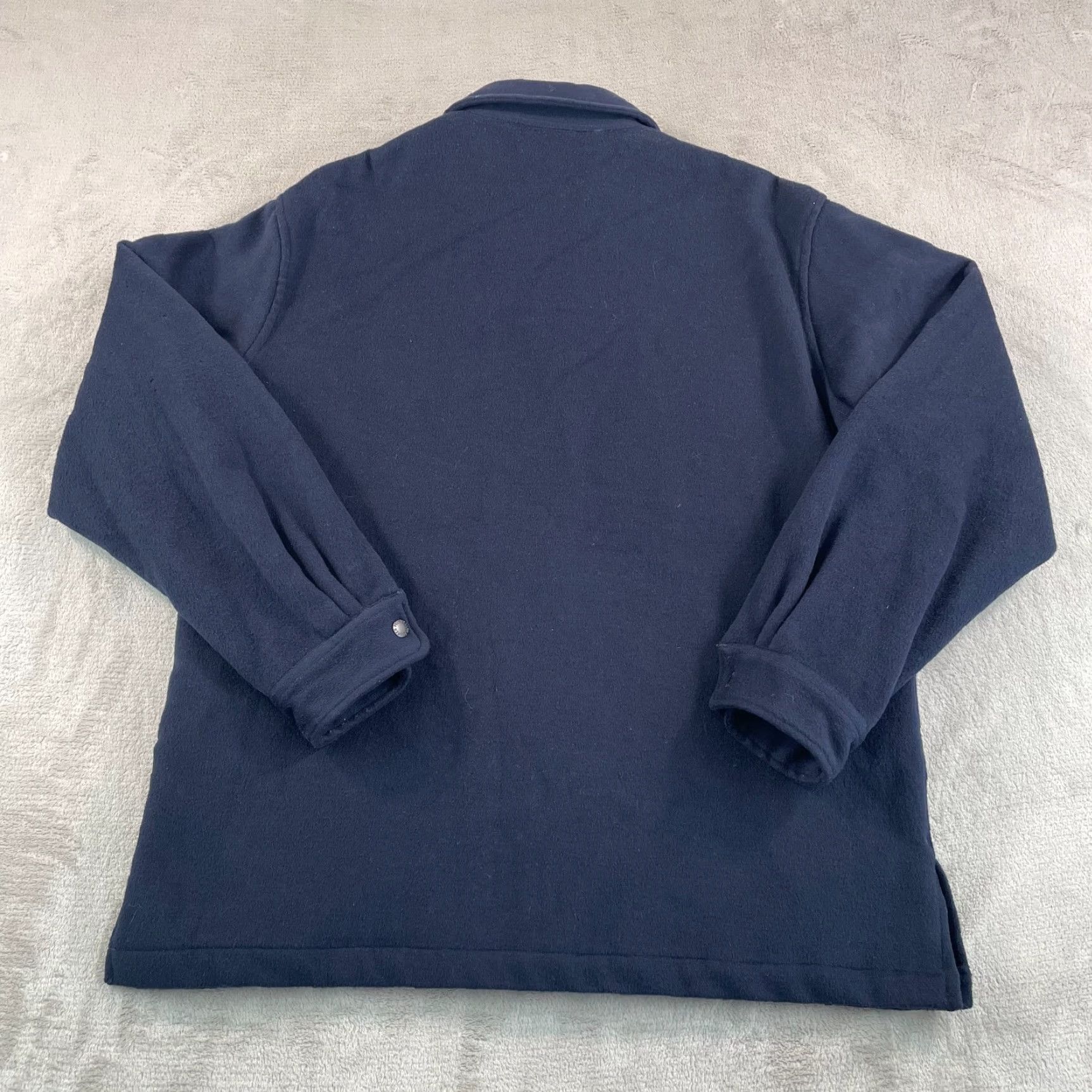 Polo Ralph Lauren VINTAGE Polo Ralph Lauren Jacket Men M Navy 100% Wool Snap Up Quilt Lined Designer Shirt/Coat Size US M / EU 48-50 / 2 - 4 Thumbnail