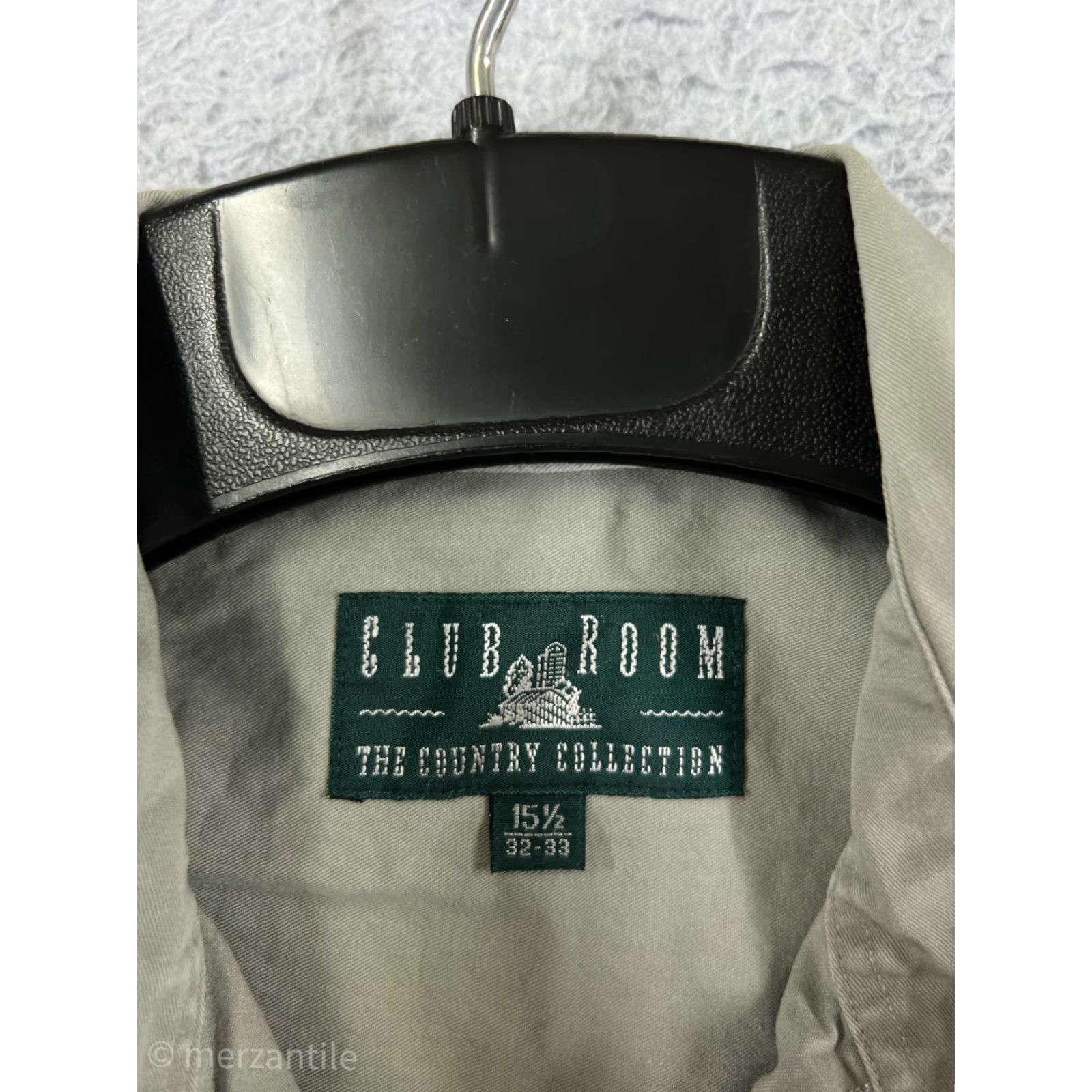 Club Room Club Room Shirt Mens 15.5 Green 100% Cotton Twill Button Up Long Sleeve Workwear Size US M / EU 48-50 / 2 - 3 Thumbnail