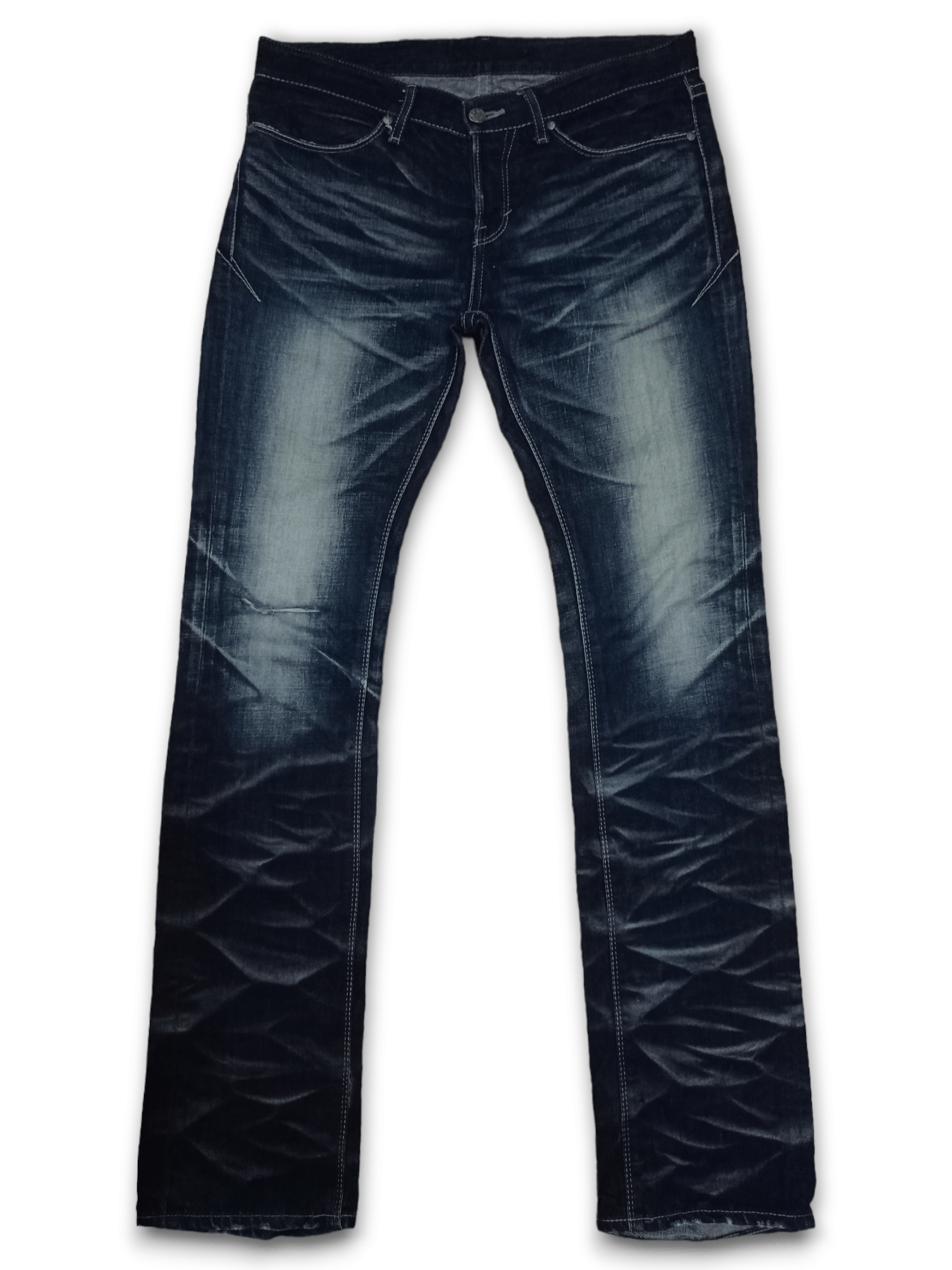 Image of Distressed Denim x Gostar De Fuga Vintage Japanese Gostar De Fuga Indigo Distressed Jeans in Indigo