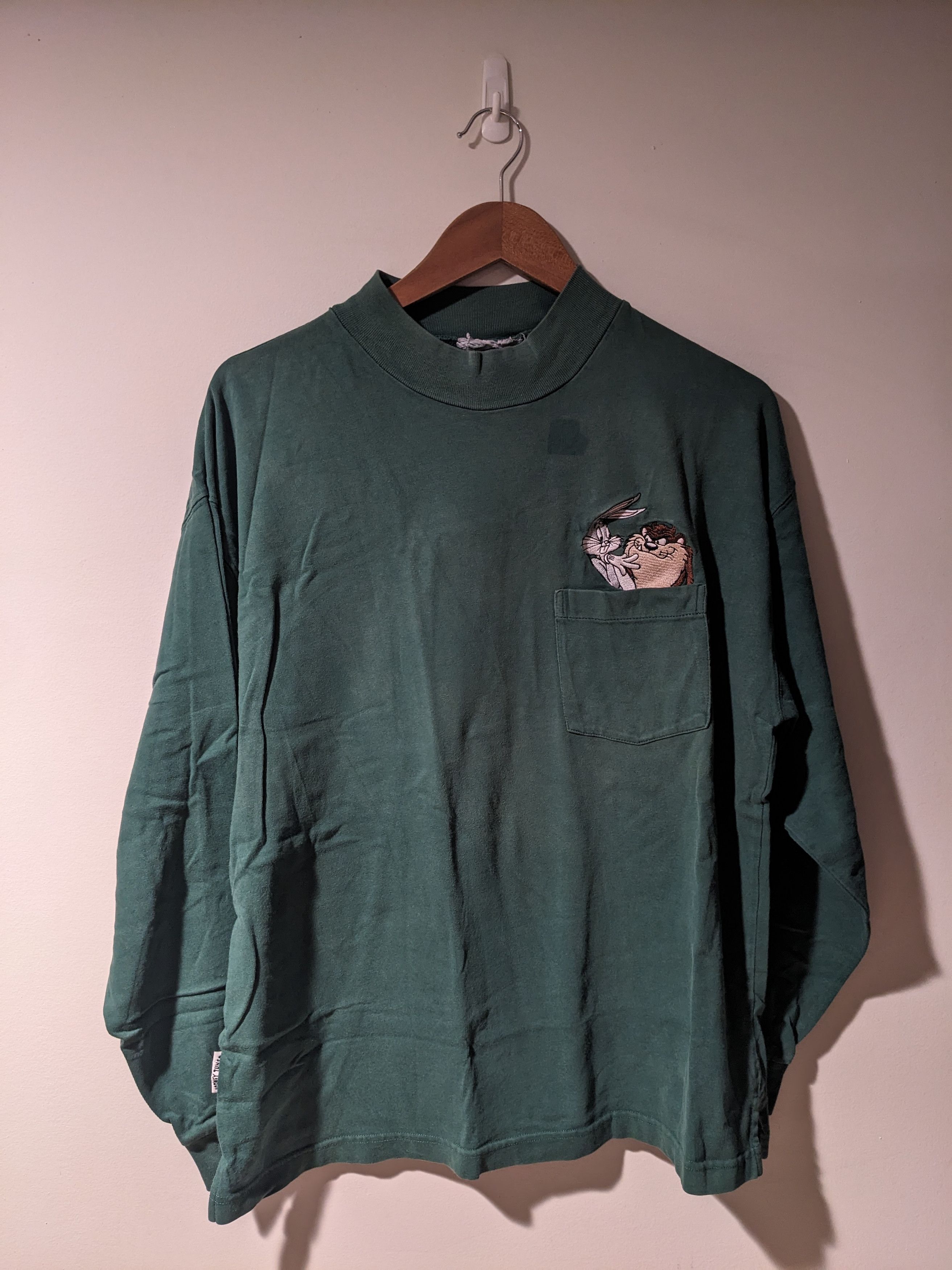 Cartoon Network × Vintage Vintage 90s Looney Tunes Bugs Bunny and Taz Turtle Neck Size US L / EU 52-54 / 3 - 1 Thumbnail