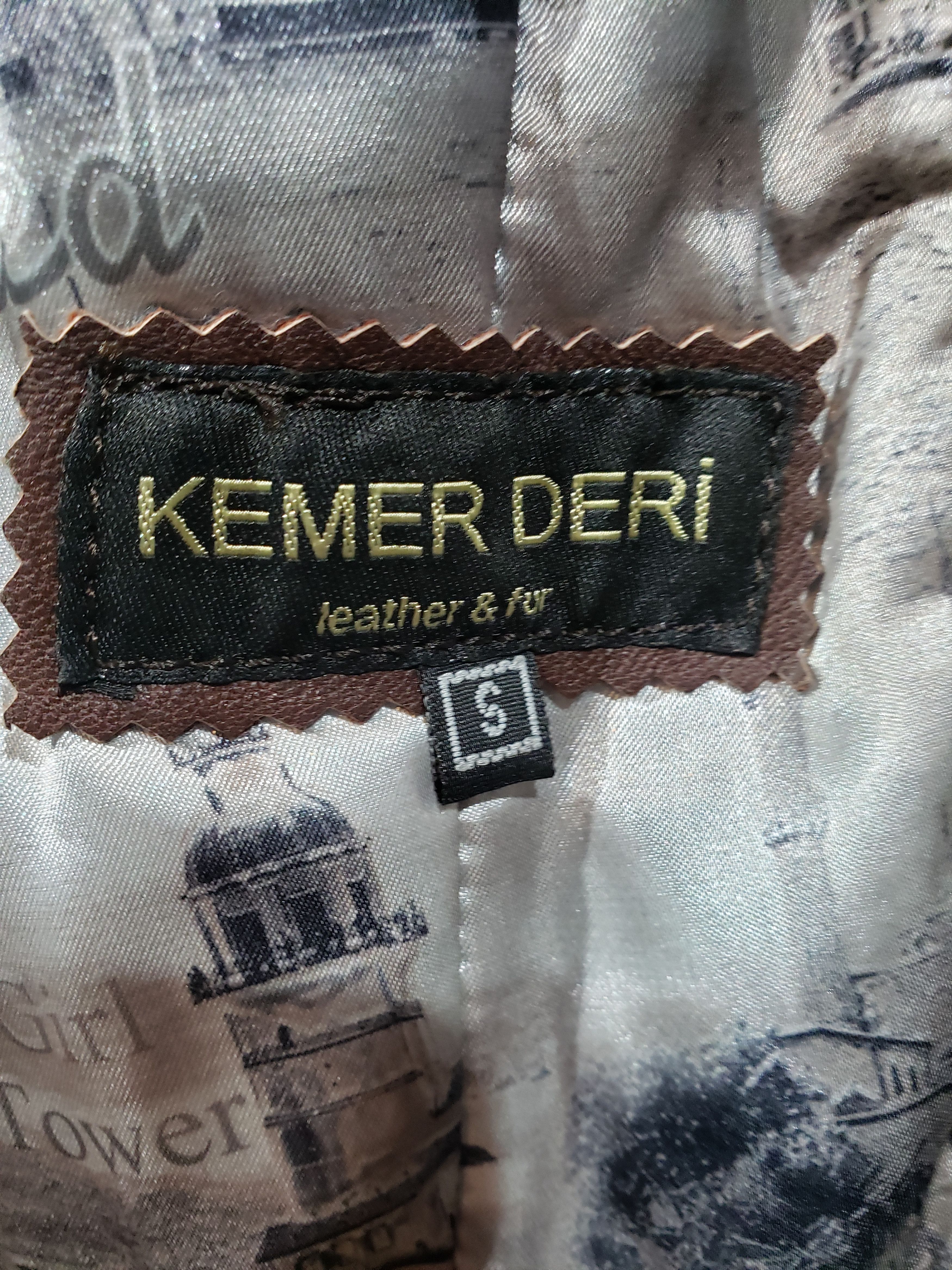 Designer Women's leather jacket made of genuine brown leather. Size S / US 4 / IT 40 - 9 Thumbnail