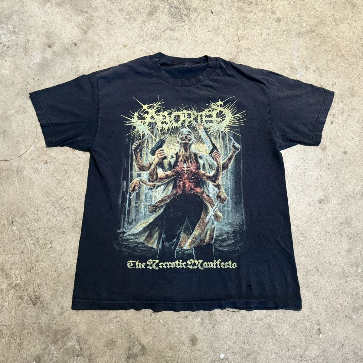 Band Tees × Vintage VINTAGE ABORTED NECROTIC MANIFESTO TEE! Size US L / EU 52-54 / 3 - 2 Thumbnail