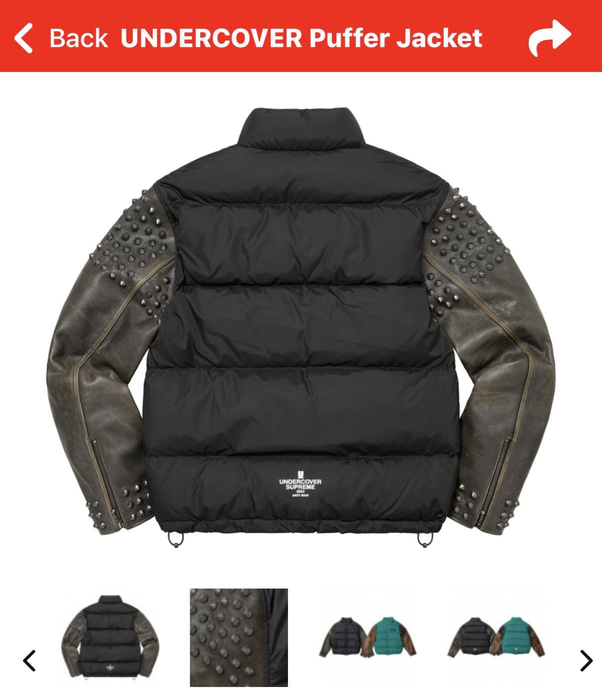 Supreme × Undercover Supreme UNDERCOVER Puffer Jacket M Size US M / EU 48-50 / 2 - 3 Thumbnail