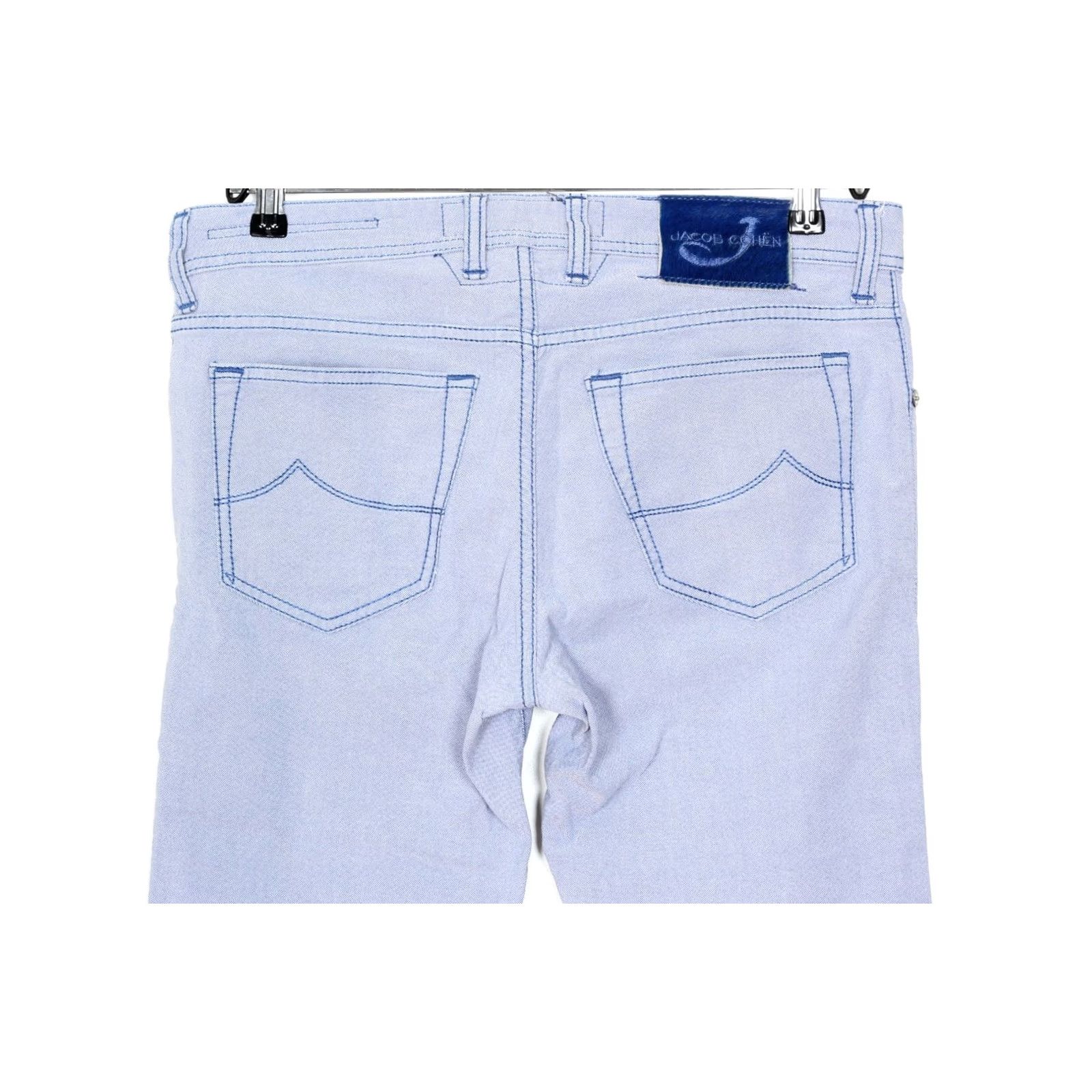 Jacob Cohen JACOB COHEN J620 Comfort Stretch Trousers Men 34x28 Blue Casual Slim Pockets Logo DZ4487 Size US 34 / EU 50 - 3 Thumbnail