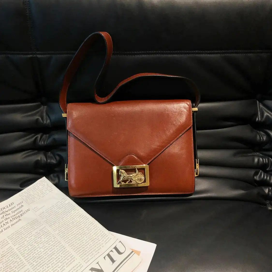Celine CELINE brown cowhide leather shoulder bag Size ONE SIZE - 1 Thumbnail