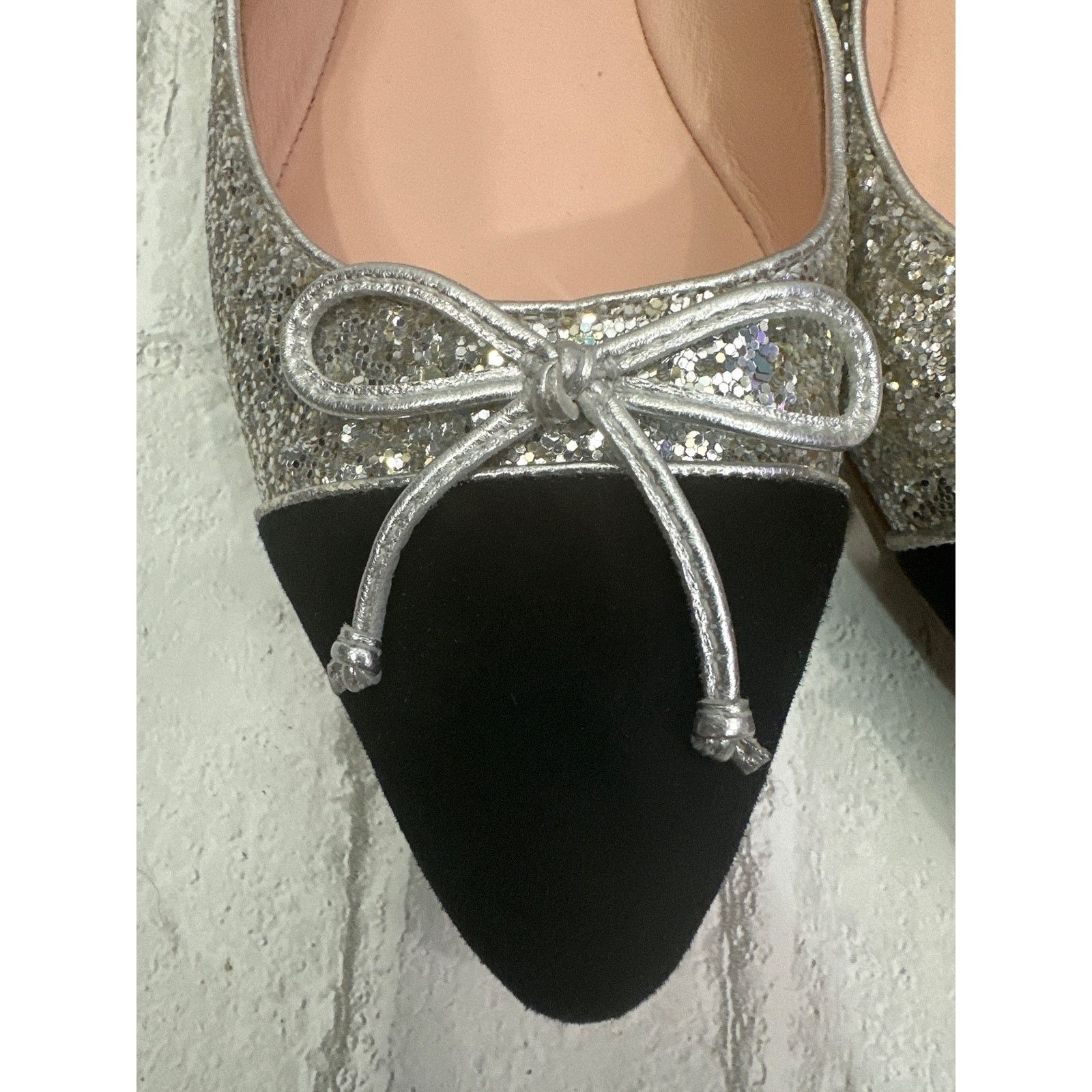 Kate Spade Kate Spade Point Toe Silver Black Sequin Ballet Flat Bow 9M Size US 9 / IT 39 - 3 Thumbnail