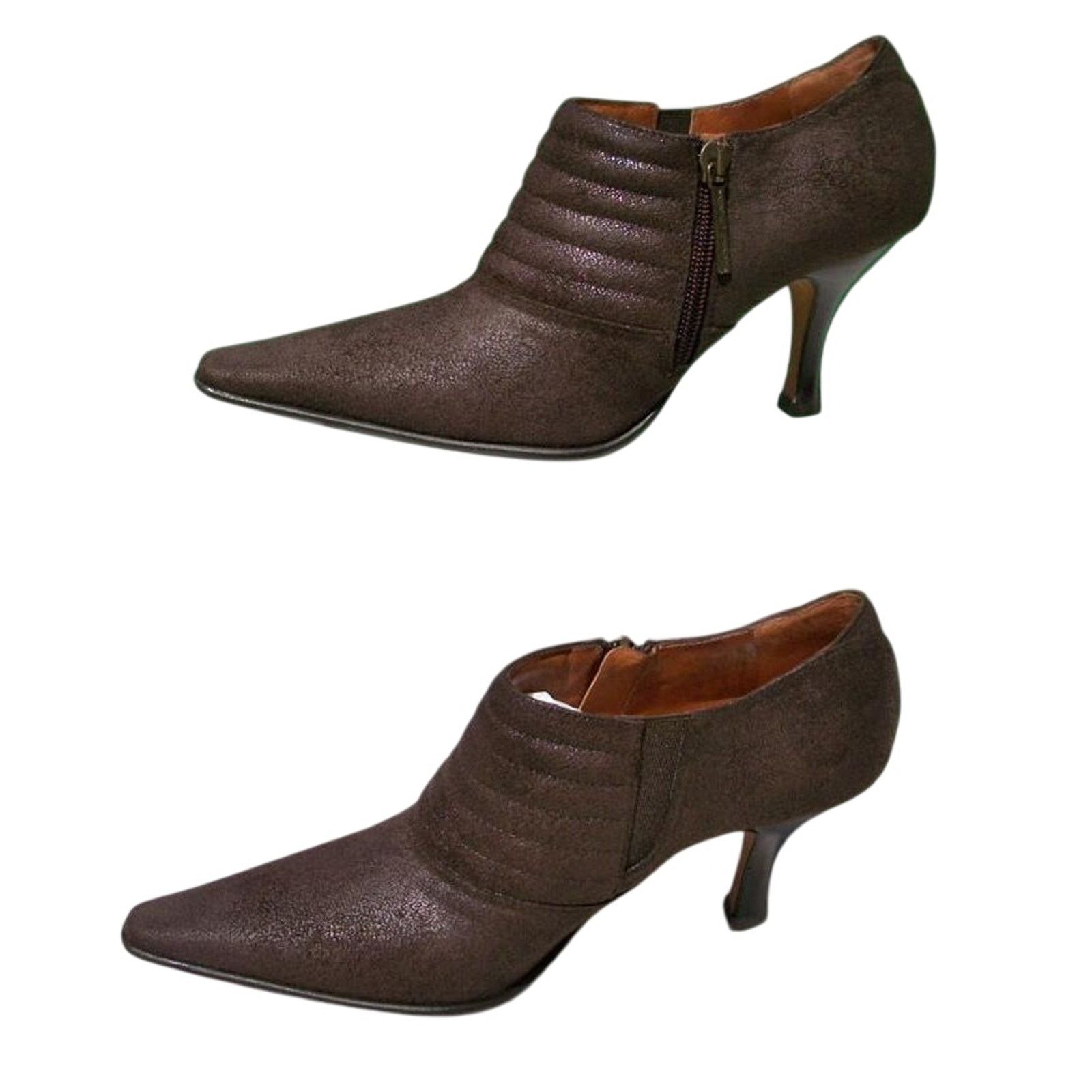 Donald Pliner Donald Pliner Metallic Suede Leather Bootie Elastic $295 NWT Size US 8 / IT 38 - 3 Thumbnail
