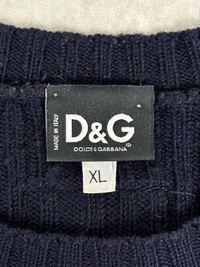 Dolce & Gabbana 2000s Dolce & Gabbana Navy Wool Ribbed Sweater Size US M / EU 48-50 / 2 - 8 Thumbnail