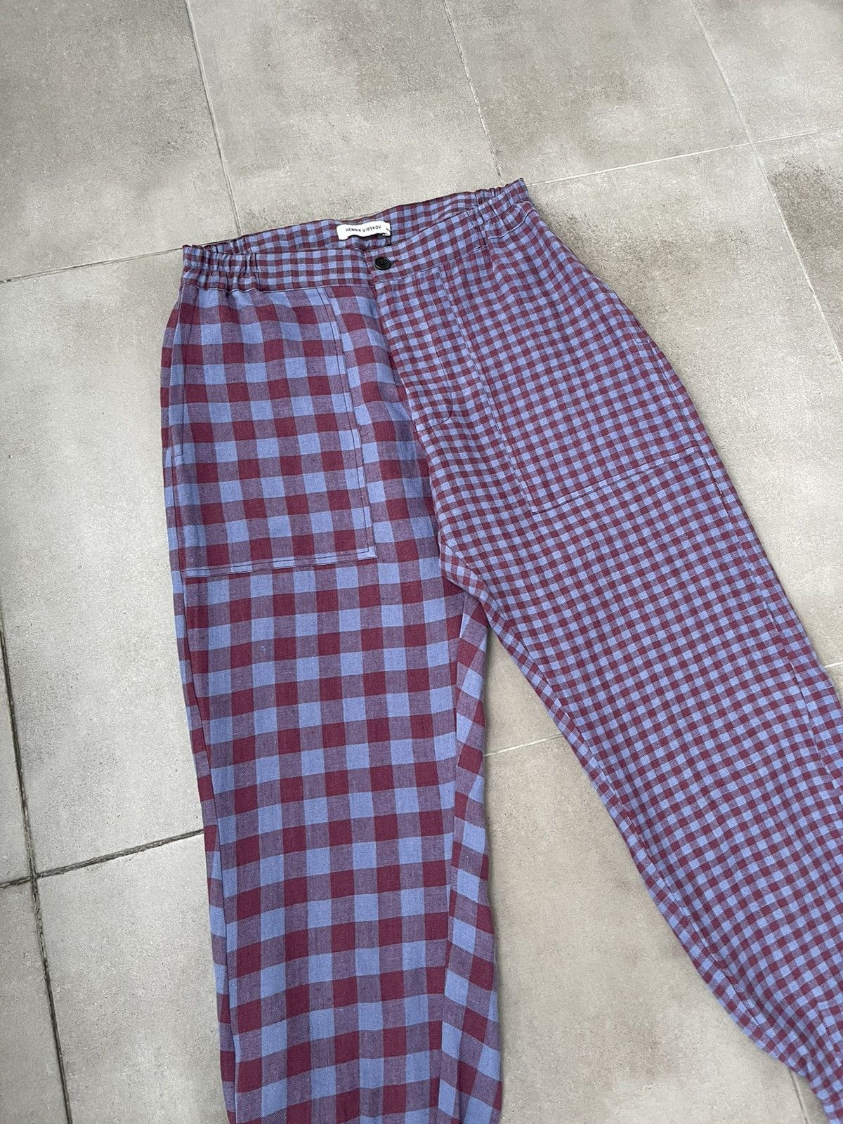 Henrik Vibskov !DS! SS22 Henrik Vibskov Mads Purple Checks Casual Pants Size US 32 / EU 48 - 7 Thumbnail