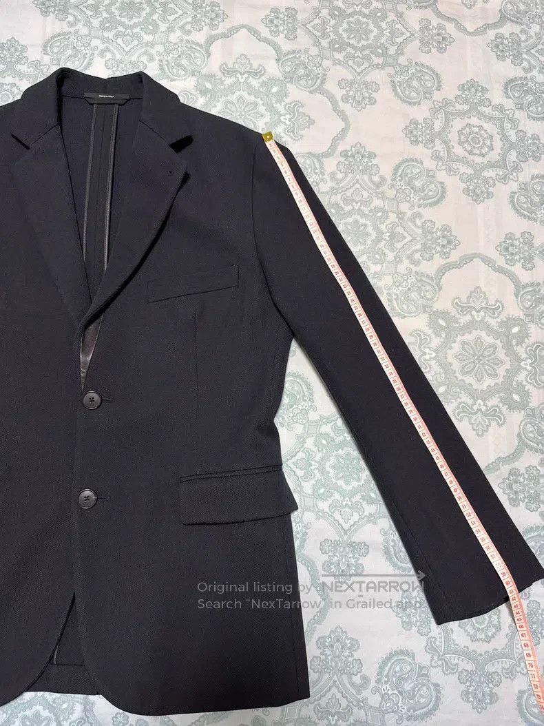 Hermes Hermes Casual Wool Blazer, 100% Wool + Lamb Leather, Colla Size 48R - 6 Thumbnail