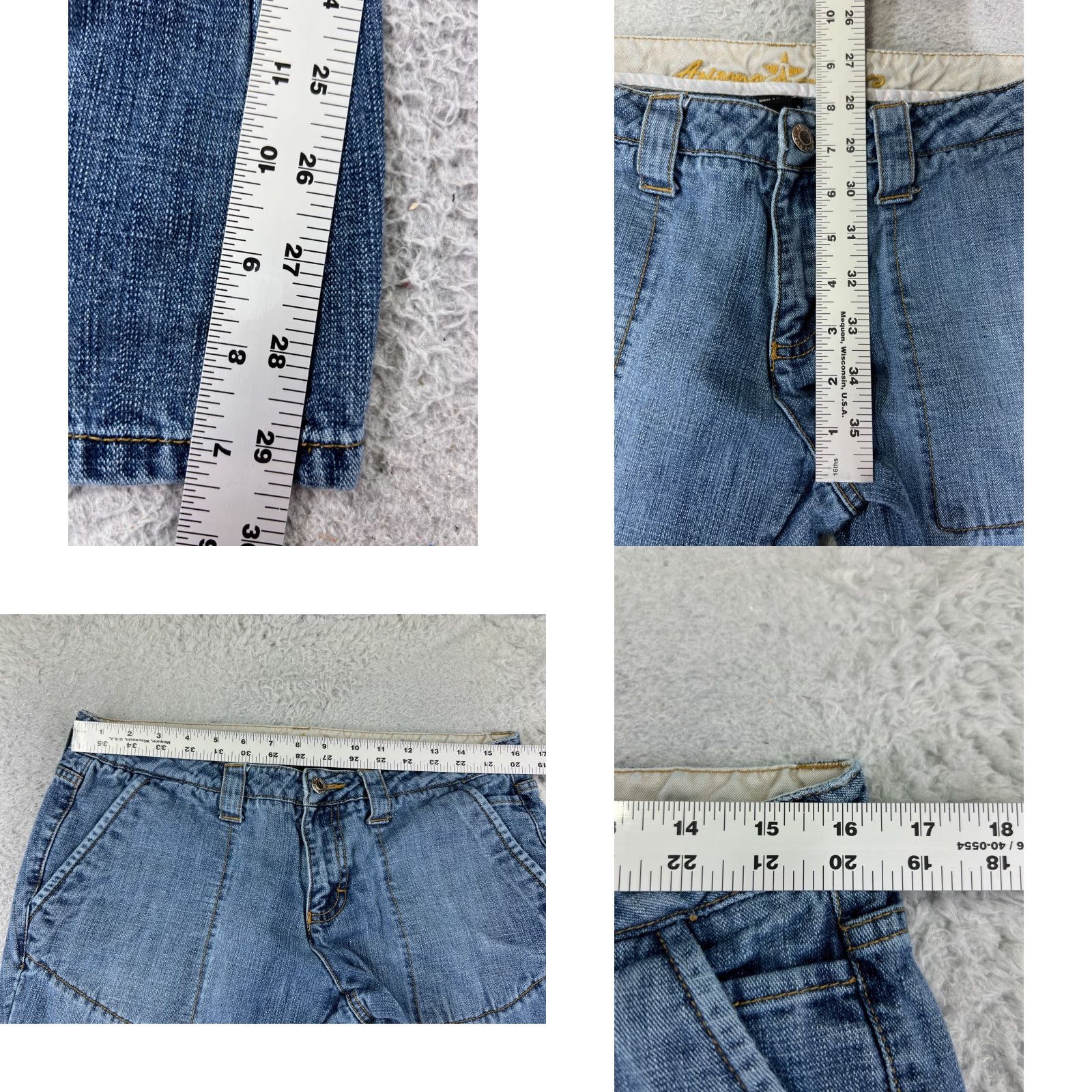 Vintage Arizona Jeans Co Jeans Womens 11 Blue Denim Low Rise Flared 30x29 Cotton Button Zipper 5-Pocket Design Regular Vintage? No — Wait Size 32" / US 10 / IT 46 - 8 Thumbnail