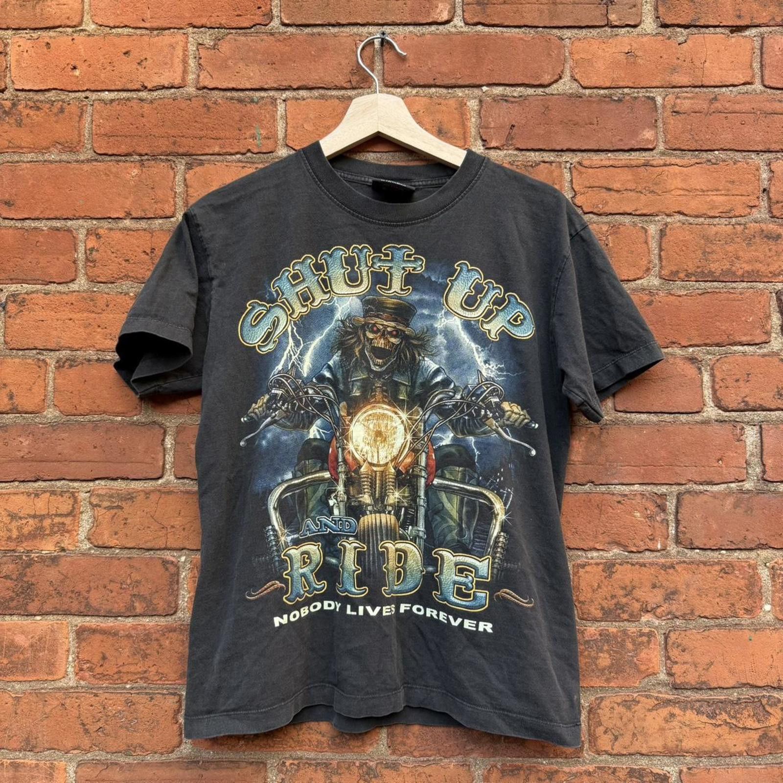 Other shut up and ride nobody lives forever t shirt biker tees M Size US M / EU 48-50 / 2 - 1 Thumbnail