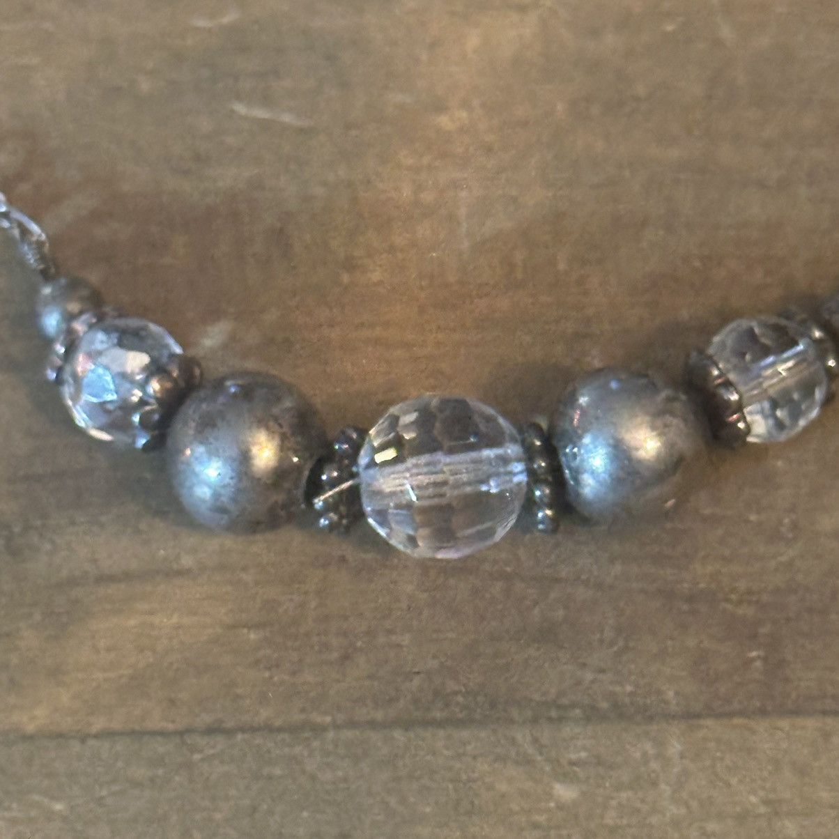 Vintage Vintage 925 silver station crystal bead necklace Size ONE SIZE - 4 Thumbnail