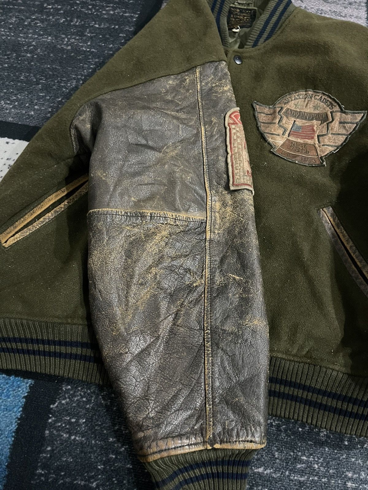 Vintage Vintage The British Confession Varsity Leather Jacket Size US XL / EU 56 / 4 - 14 Thumbnail