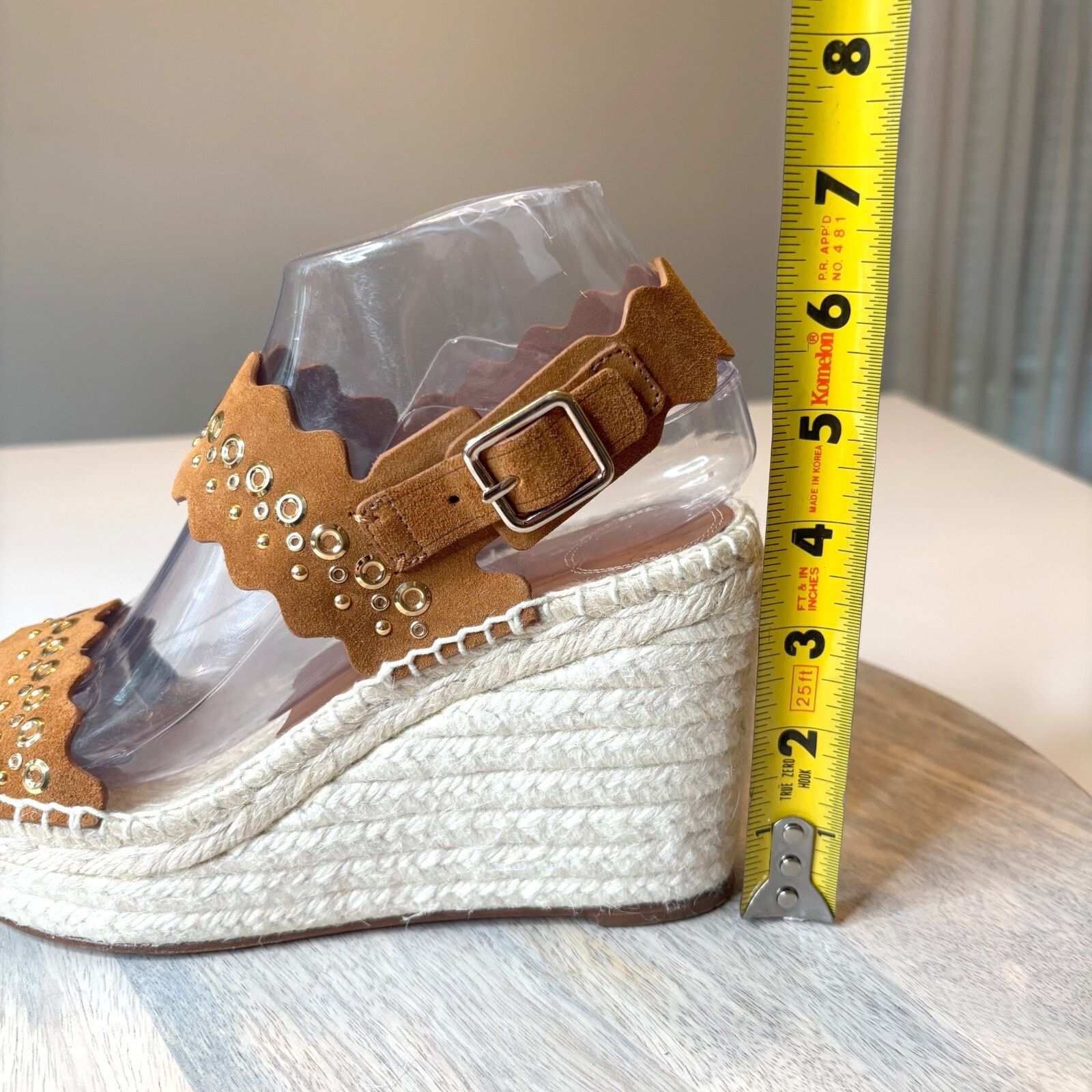Chloe Chloe Lauren Wedge Espadrille Tan Suede Sandals EU 38 US 8 Size US 8 / IT 38 - 10 Thumbnail
